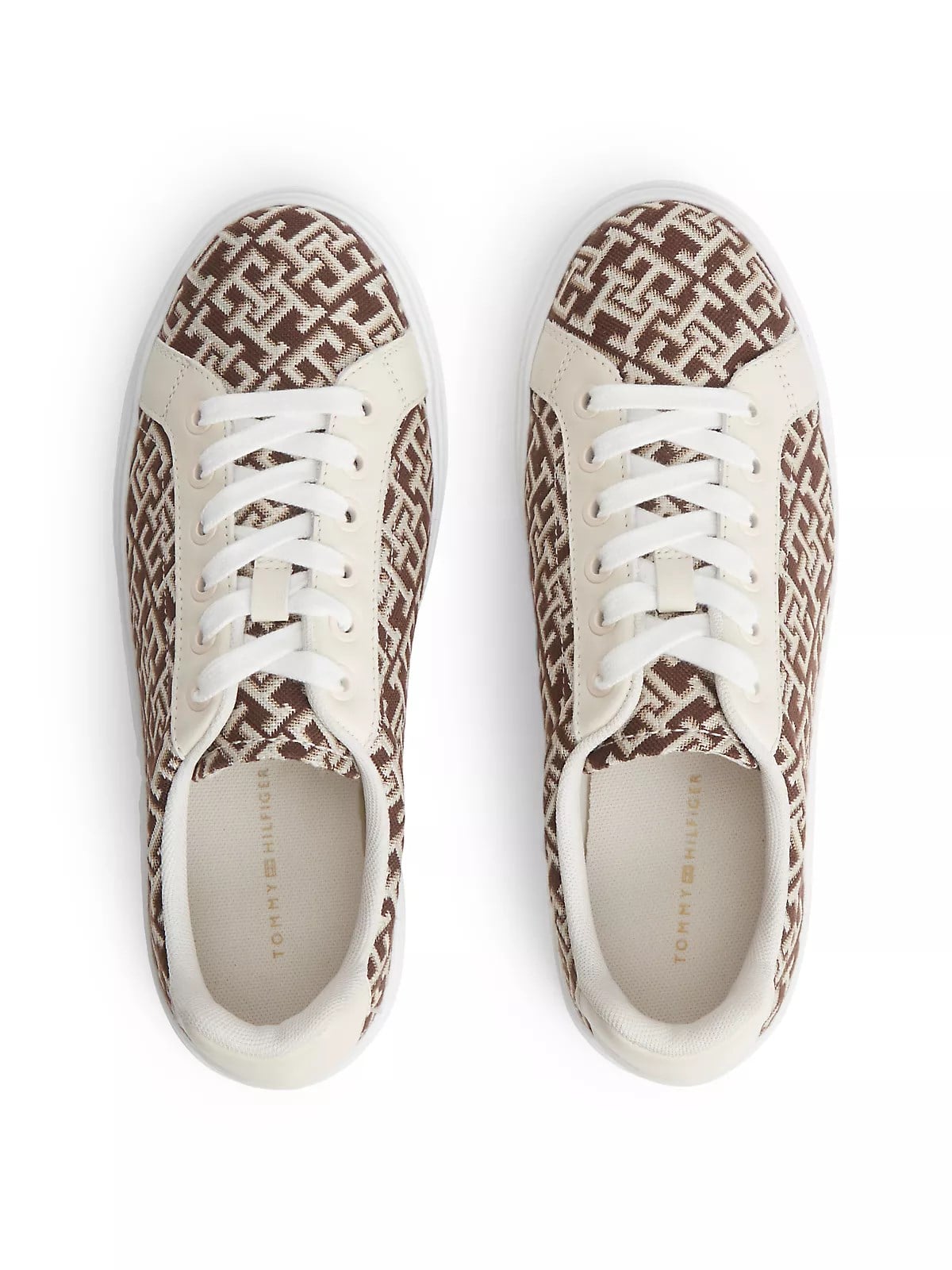 Tommy Hilfiger Tommy Hilfiger Kadın TH Monogram Logolu Düşük Bilekli Kahverengi Sneaker FW0FW09398-GSZ