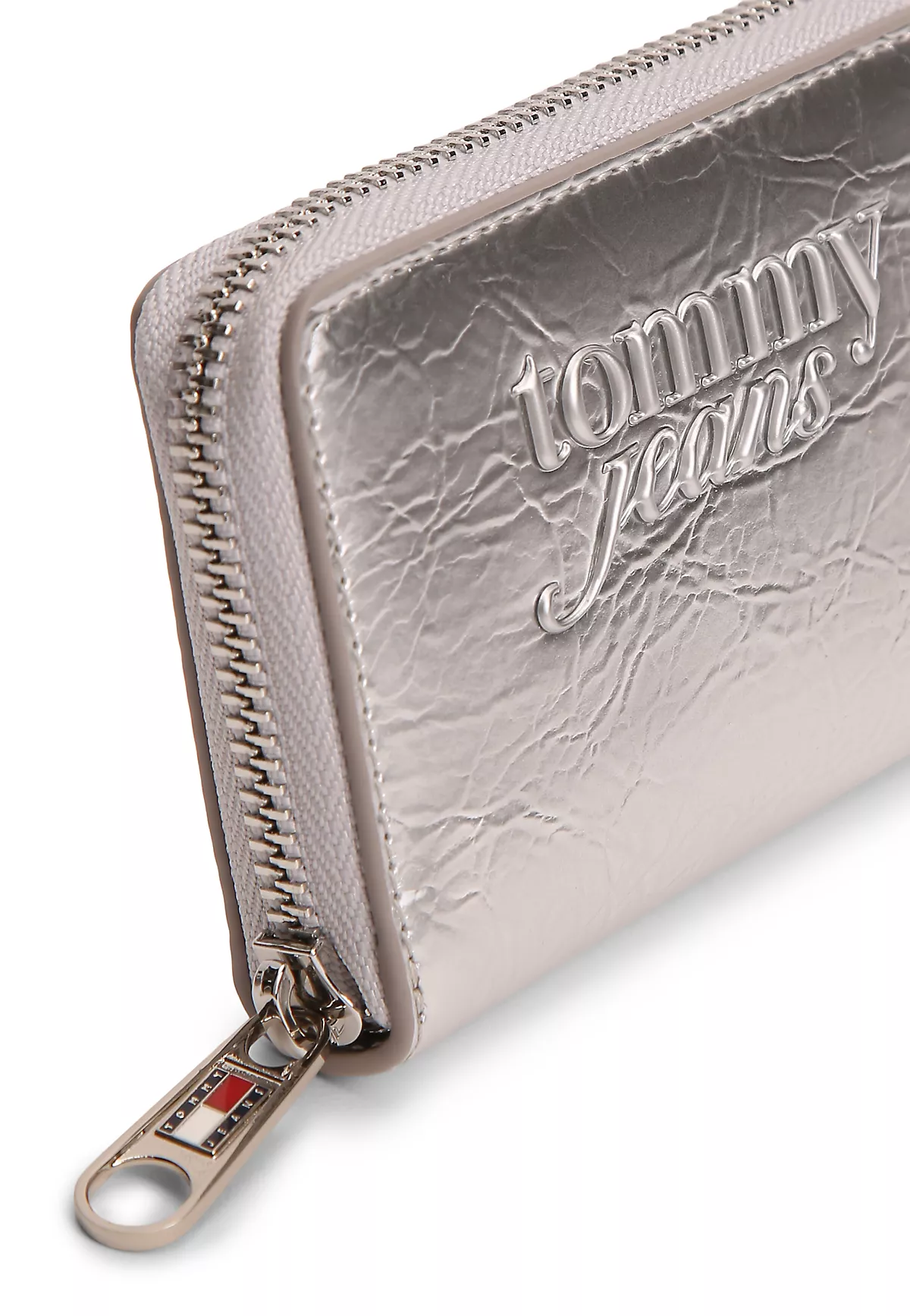 Tommy Hilfiger Tommy Hilfiger Kadın TH Logo Detaylı Fermuarlı Gri Cüzdan AW0AW18664-PE6
