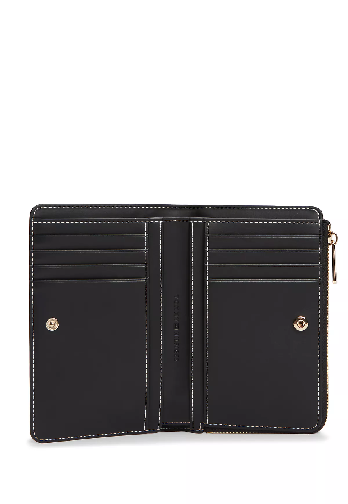 Tommy Hilfiger Tommy Hilfiger Kadın TH Monogram Logo Detaylı Ekstra Kart Bölmeli Siyah Cüzdan AW0AW18594-0GJ