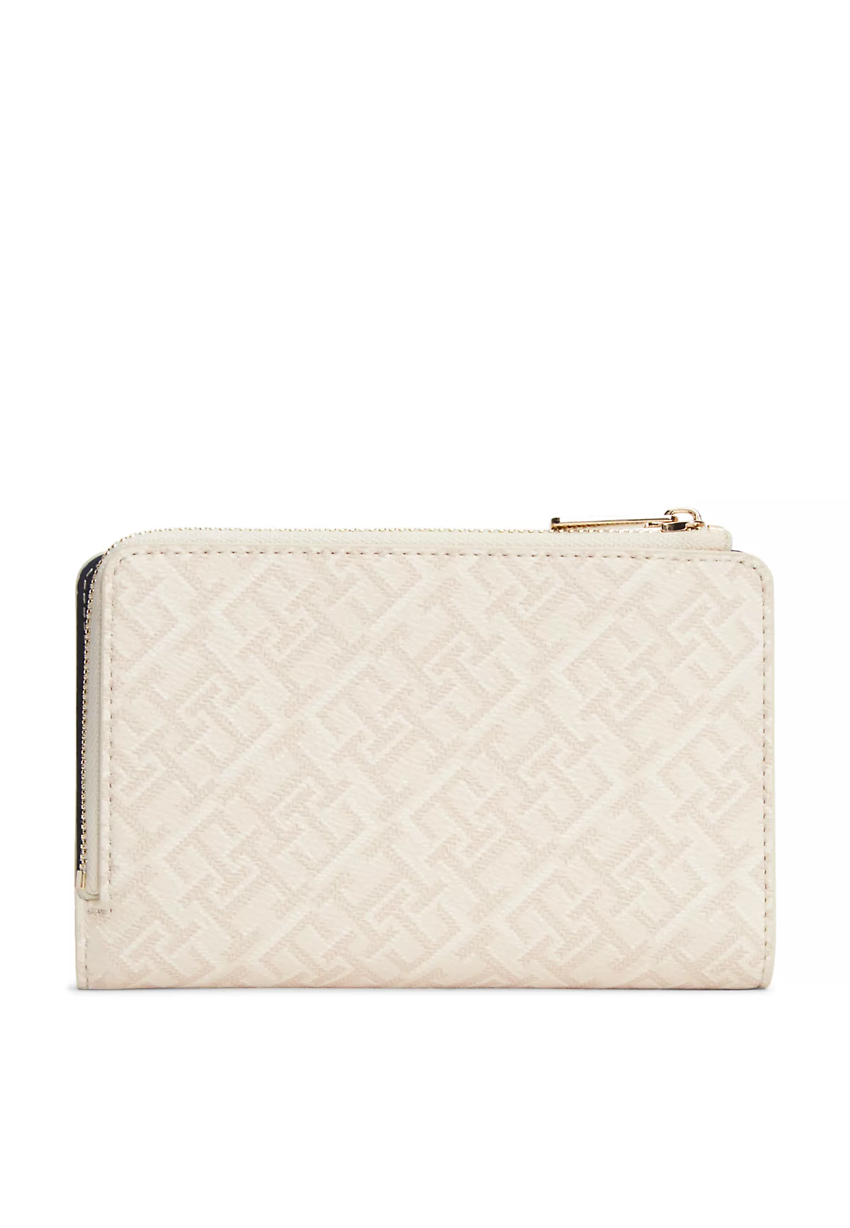 Tommy Hilfiger Tommy Hilfiger Kadın TH Monogram Logo Detaylı Ekstra Kart Bölmeli Bej Cüzdan AW0AW18594-0F4