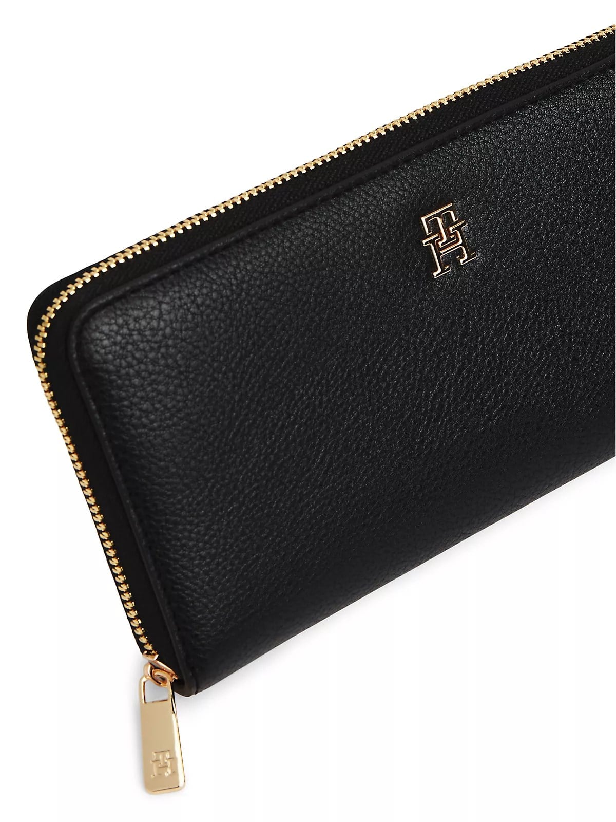 Tommy Hilfiger Tommy Hilfiger Kadın TH Monogram Logolu Bozuk Para Cepli Fermuarlı Siyah Cüzdan AW0AW18483-BDS