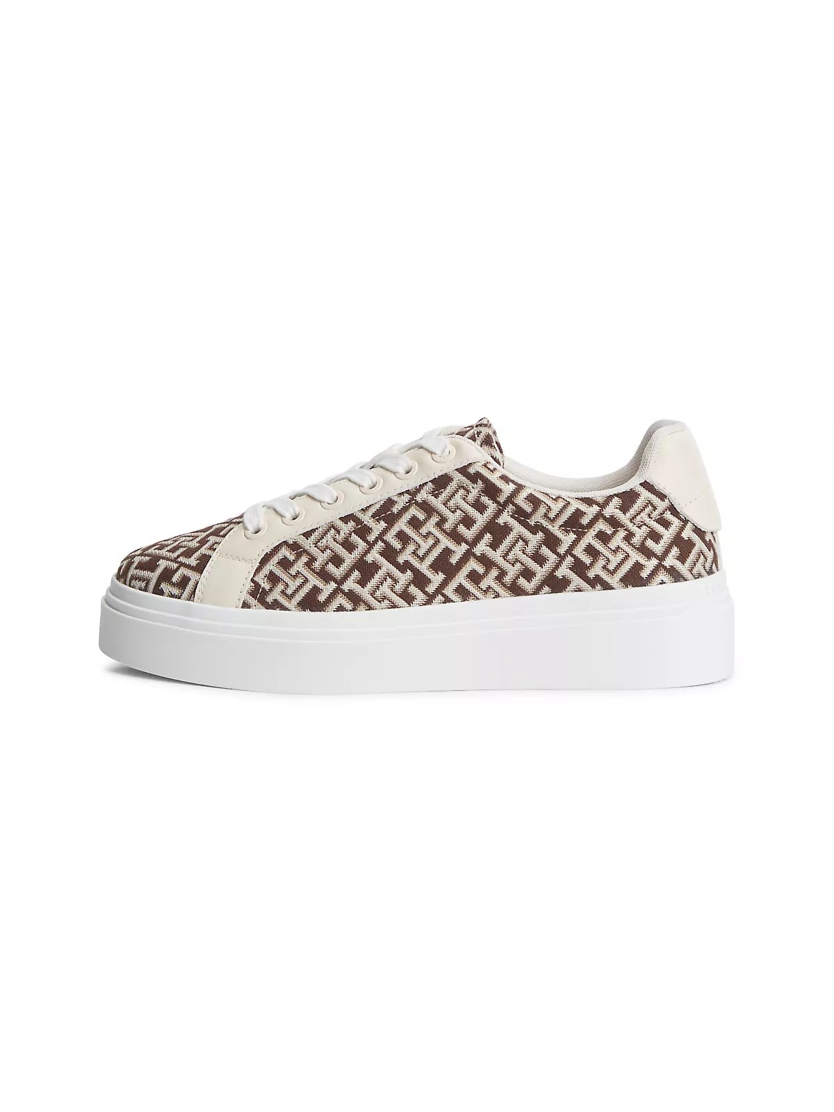 Tommy Hilfiger Tommy Hilfiger Kadın TH Monogram Logolu Düşük Bilekli Kahverengi Sneaker FW0FW09398-GSZ