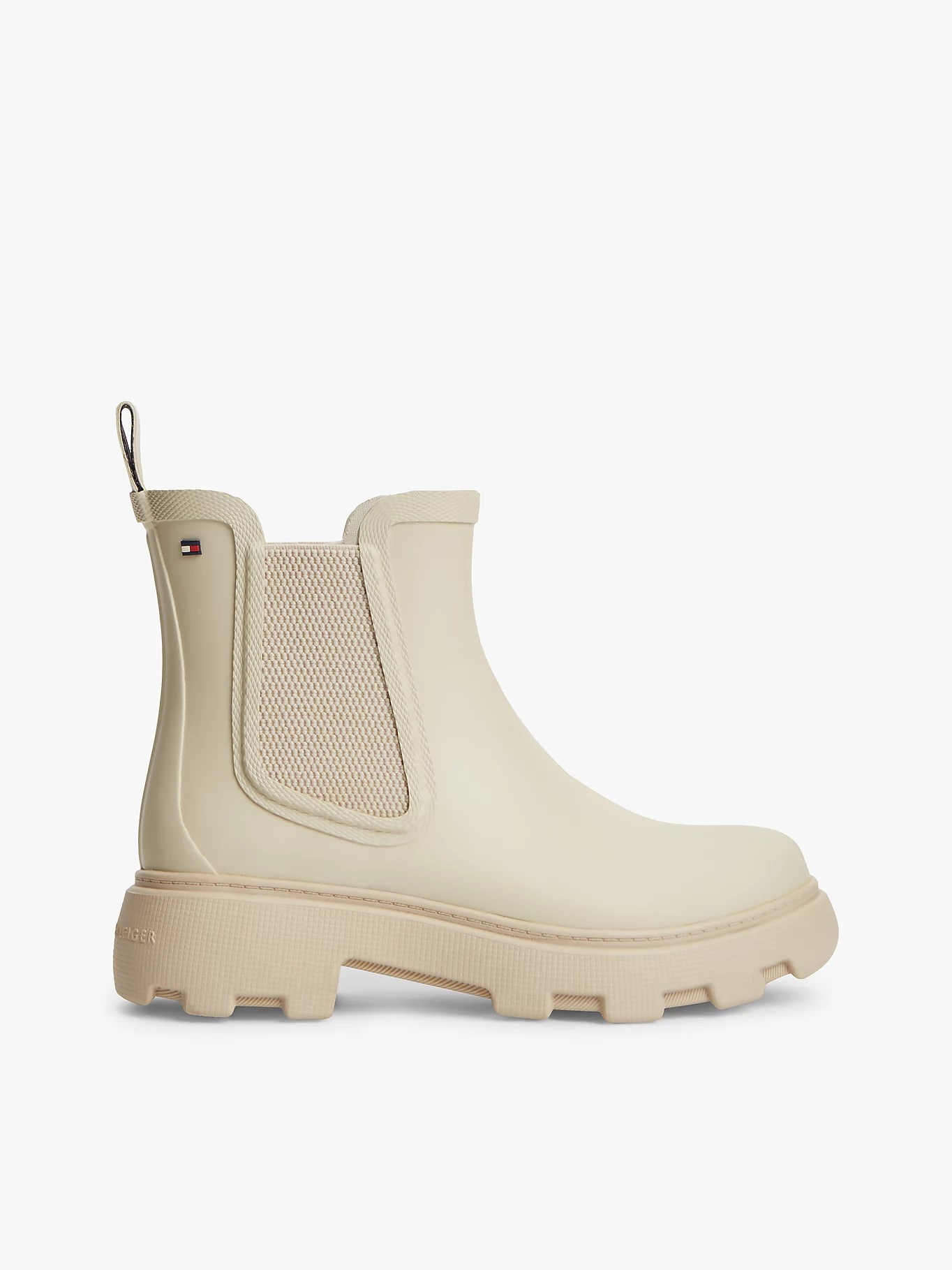 Tommy Hilfiger Tommy Hilfiger Kadın Yüksek Taban Elastik Bilek Tasarımlı Yüksek Taban Bej Bot & Bootie FW0FW09387-ACI