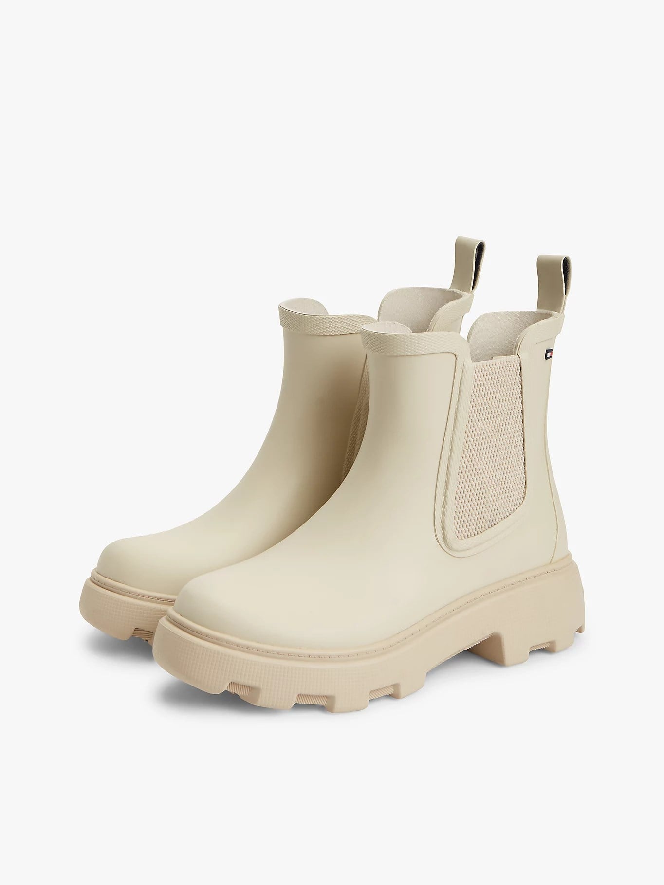 Tommy Hilfiger Tommy Hilfiger Kadın Yüksek Taban Elastik Bilek Tasarımlı Yüksek Taban Bej Bot & Bootie FW0FW09387-ACI