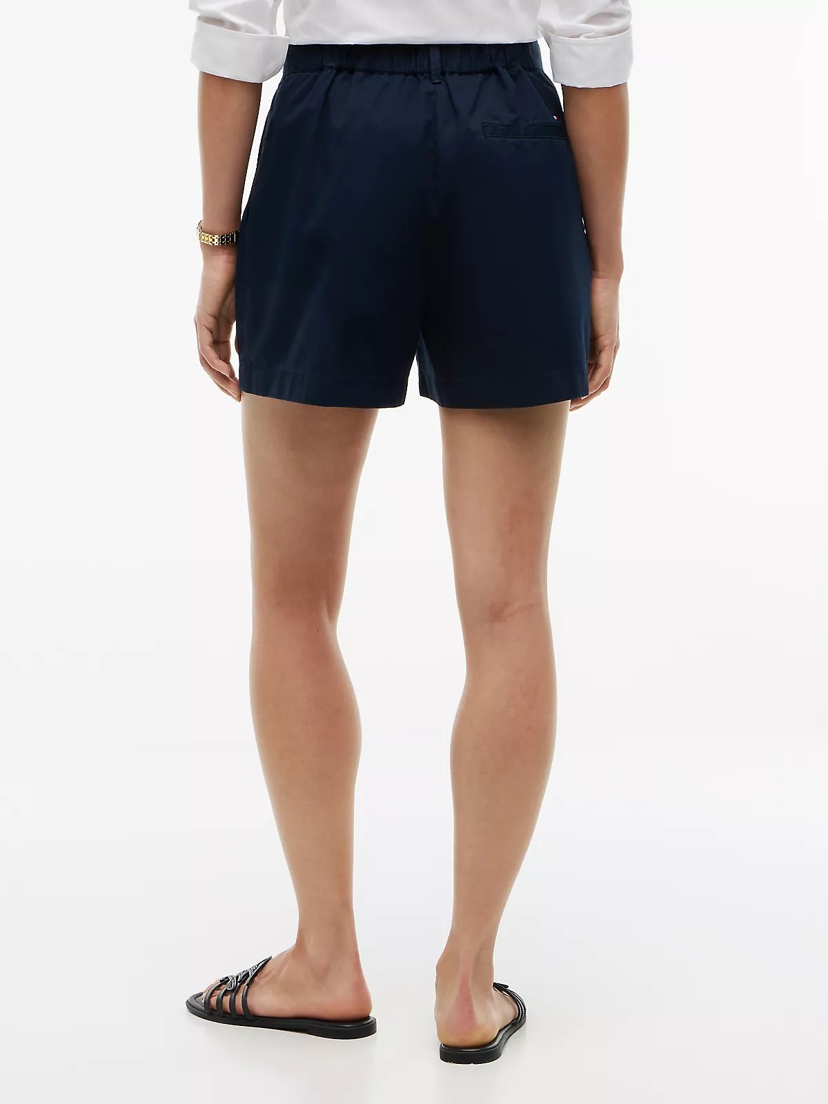 Tommy Hilfiger Tommy Hilfiger Kadın Yüksek Bel Kısa Boy Düğme Kapama Lacivert Şort WW0WW50087-C1G