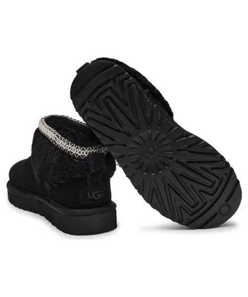 UGG UGG Kadın Bileği Kürk Şık Detaylı Yüksek Taban Siyah Bot & Bootie 1158263-BLACK