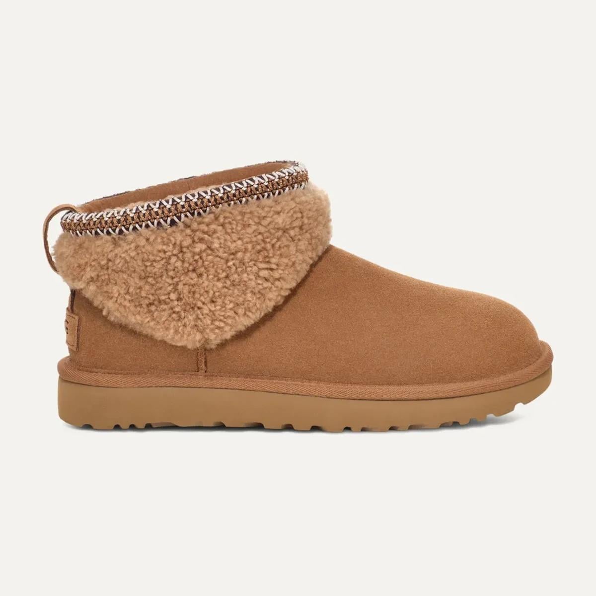 UGG UGG Kadın Bileği Kürk Şık Detaylı Yüksek Taban Taba Bot & Bootie 1158263-CHESTNUT