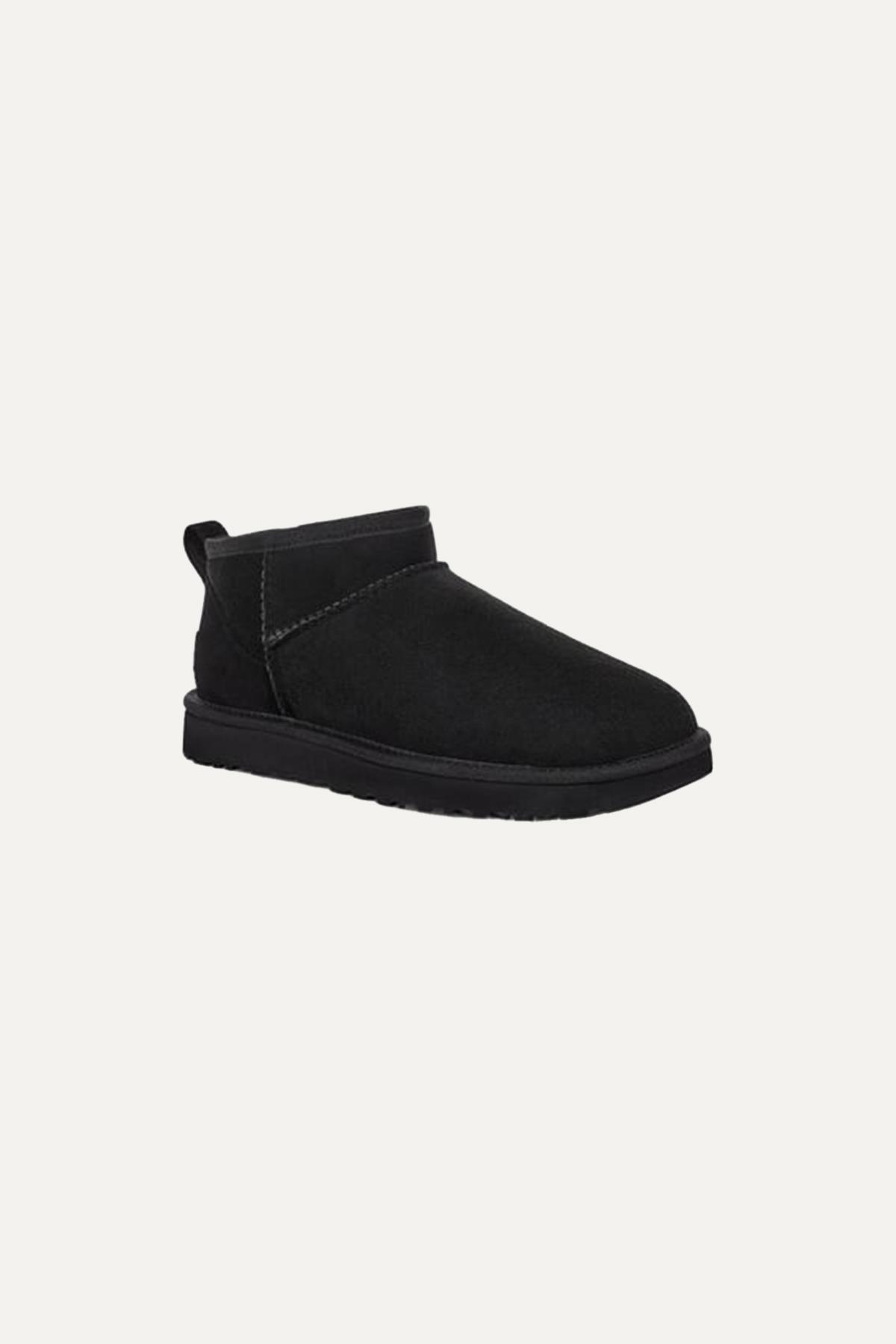 UGG UGG Kadın Deri Logolu Düz Tabanlı Günlük Kullanım Siyah1 Bot & Bootie 1116109-SİYAH