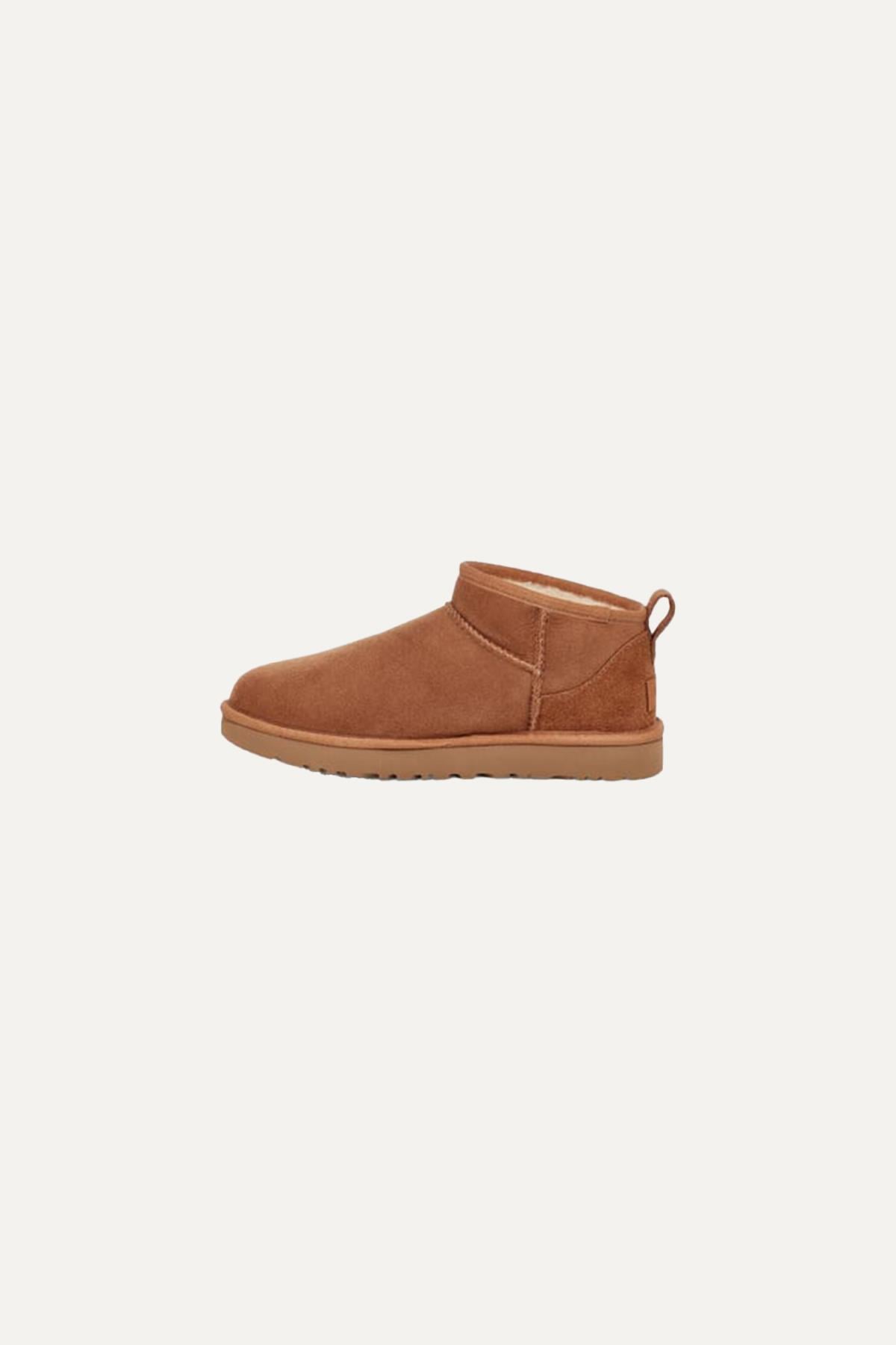 UGG UGG Kadın Deri Logolu Düz Tabanlı Günlük Kullanım Taba Bot & Bootie 1116109-TABA