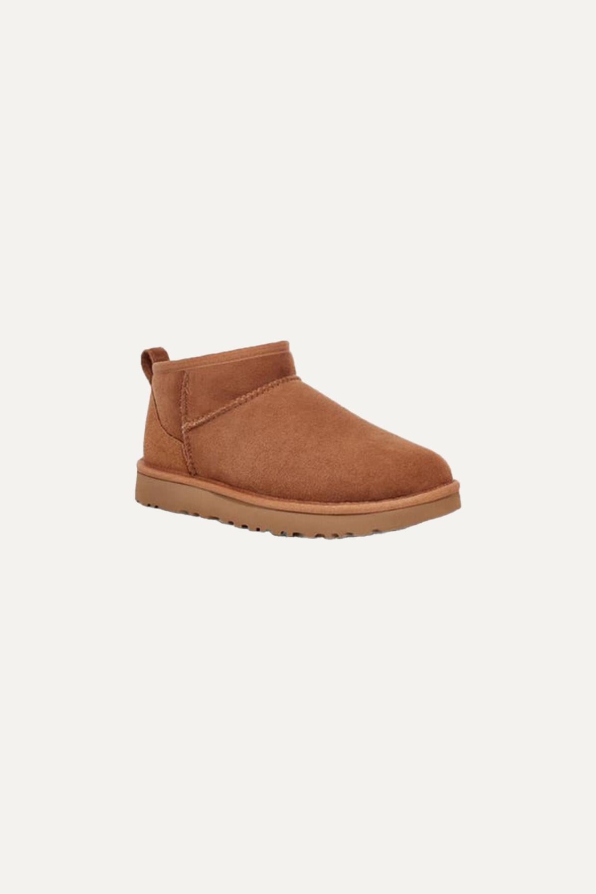 UGG UGG Kadın Deri Logolu Düz Tabanlı Günlük Kullanım Taba Bot & Bootie 1116109-TABA
