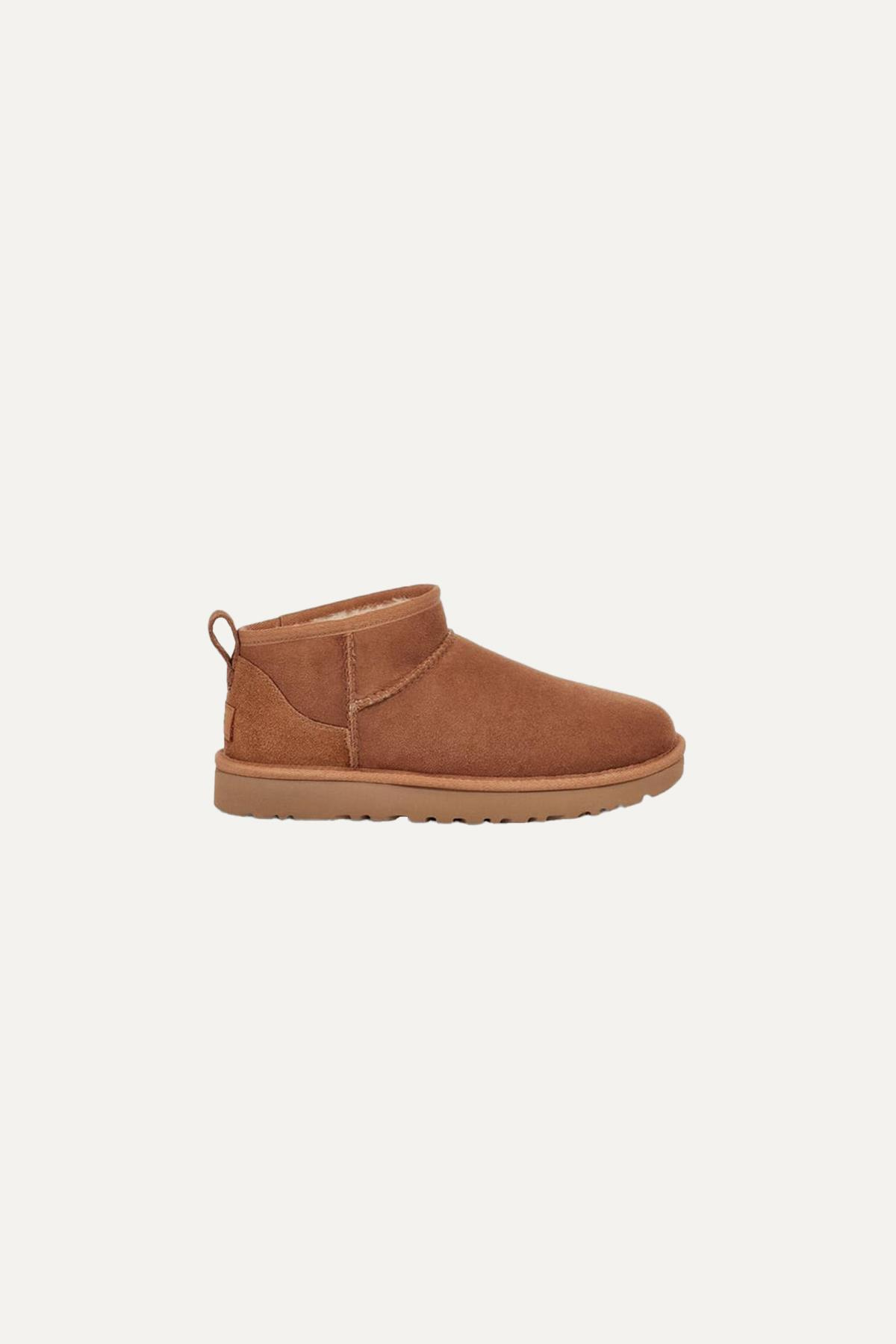 UGG UGG Kadın Deri Logolu Düz Tabanlı Günlük Kullanım Taba Bot & Bootie 1116109-TABA