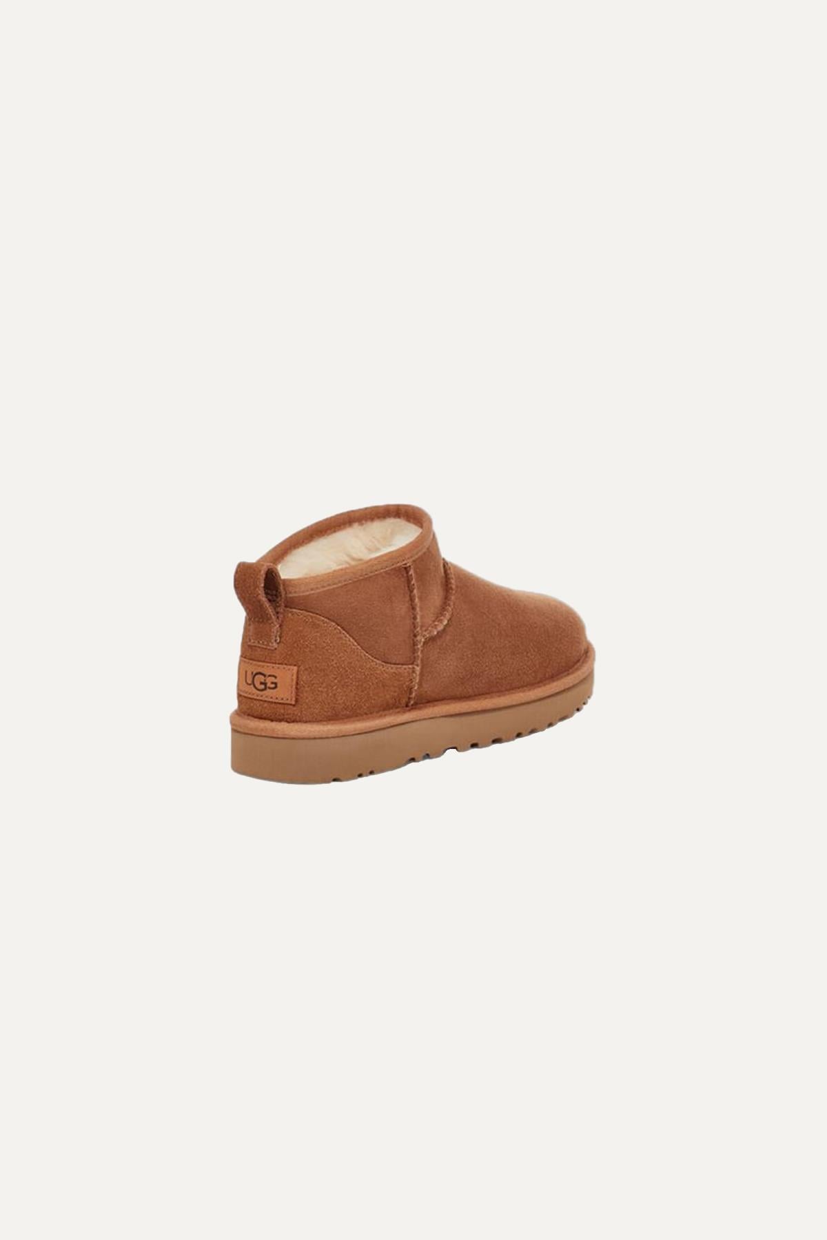 UGG UGG Kadın Deri Logolu Düz Tabanlı Günlük Kullanım Taba Bot & Bootie 1116109-TABA