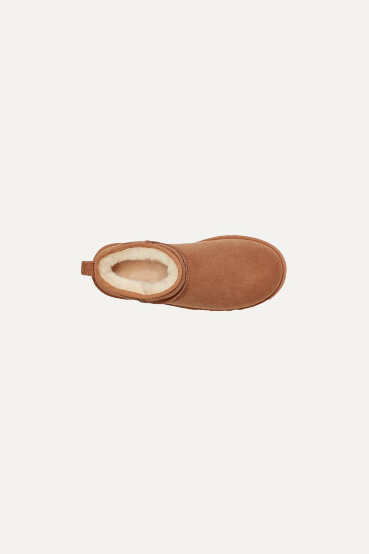 UGG UGG Kadın Deri Logolu Düz Tabanlı Günlük Kullanım Taba Bot & Bootie 1116109-TABA