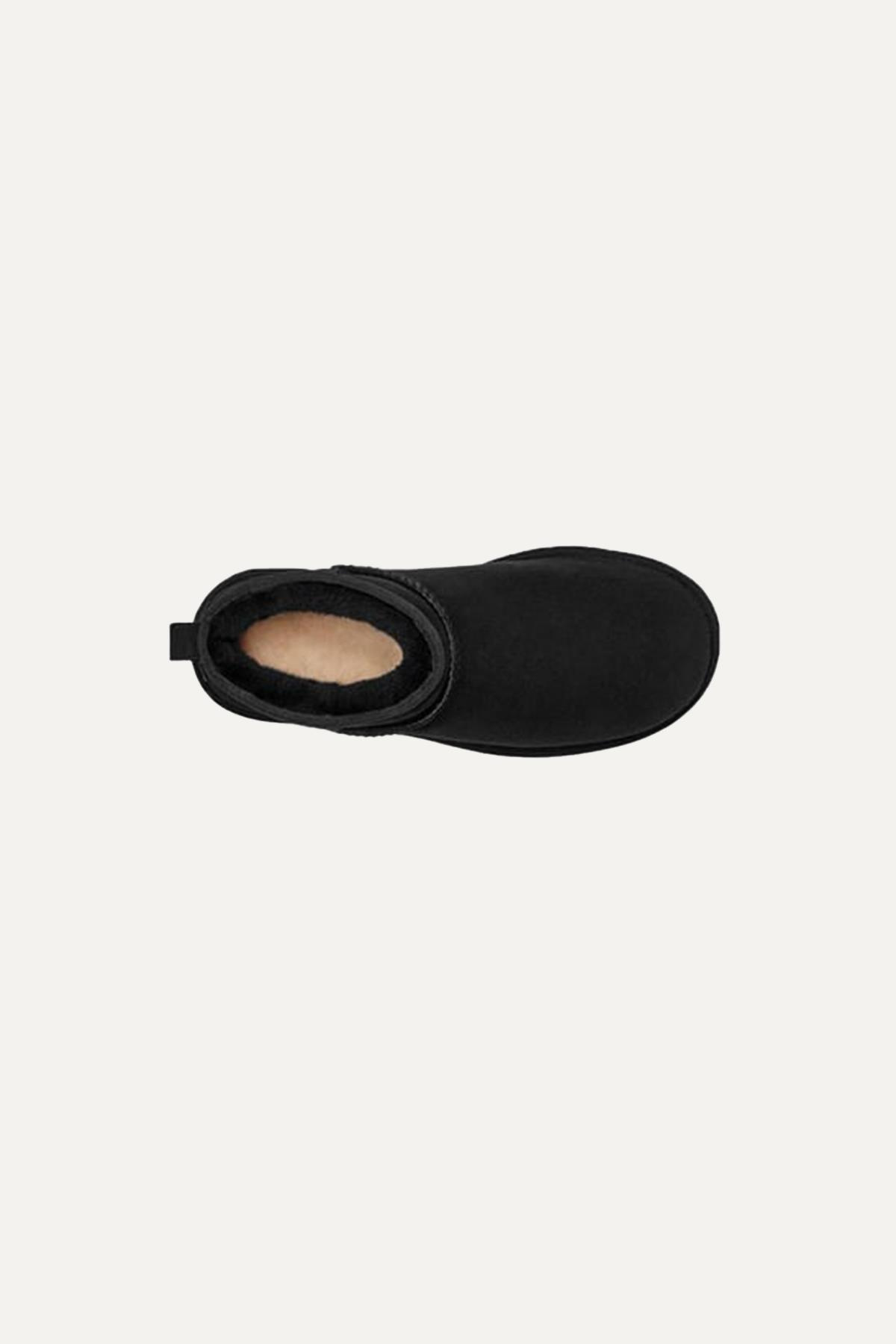 UGG UGG Kadın Deri Logolu Düz Tabanlı Günlük Kullanım Siyah1 Bot & Bootie 1116109-SİYAH