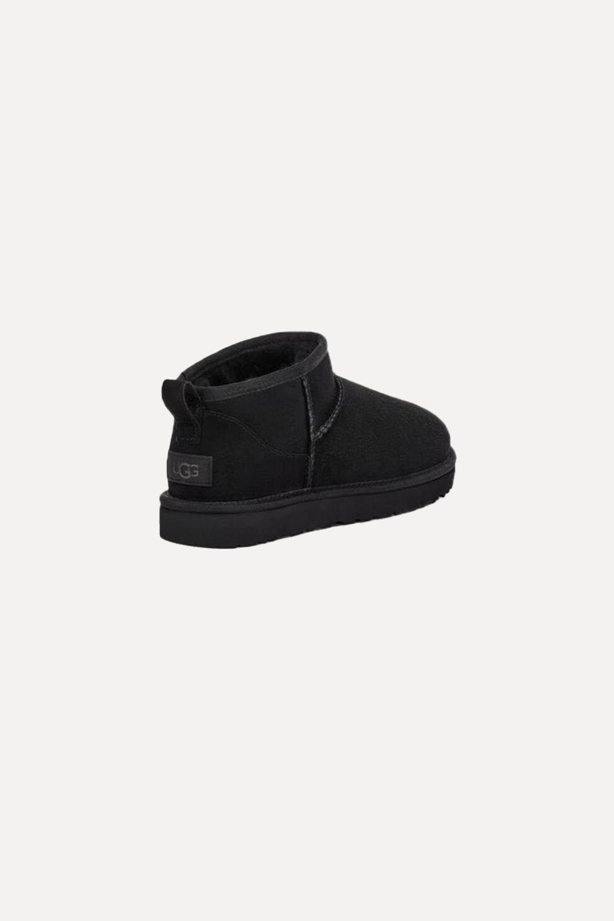 UGG UGG Kadın Deri Logolu Düz Tabanlı Günlük Kullanım Siyah1 Bot & Bootie 1116109-SİYAH