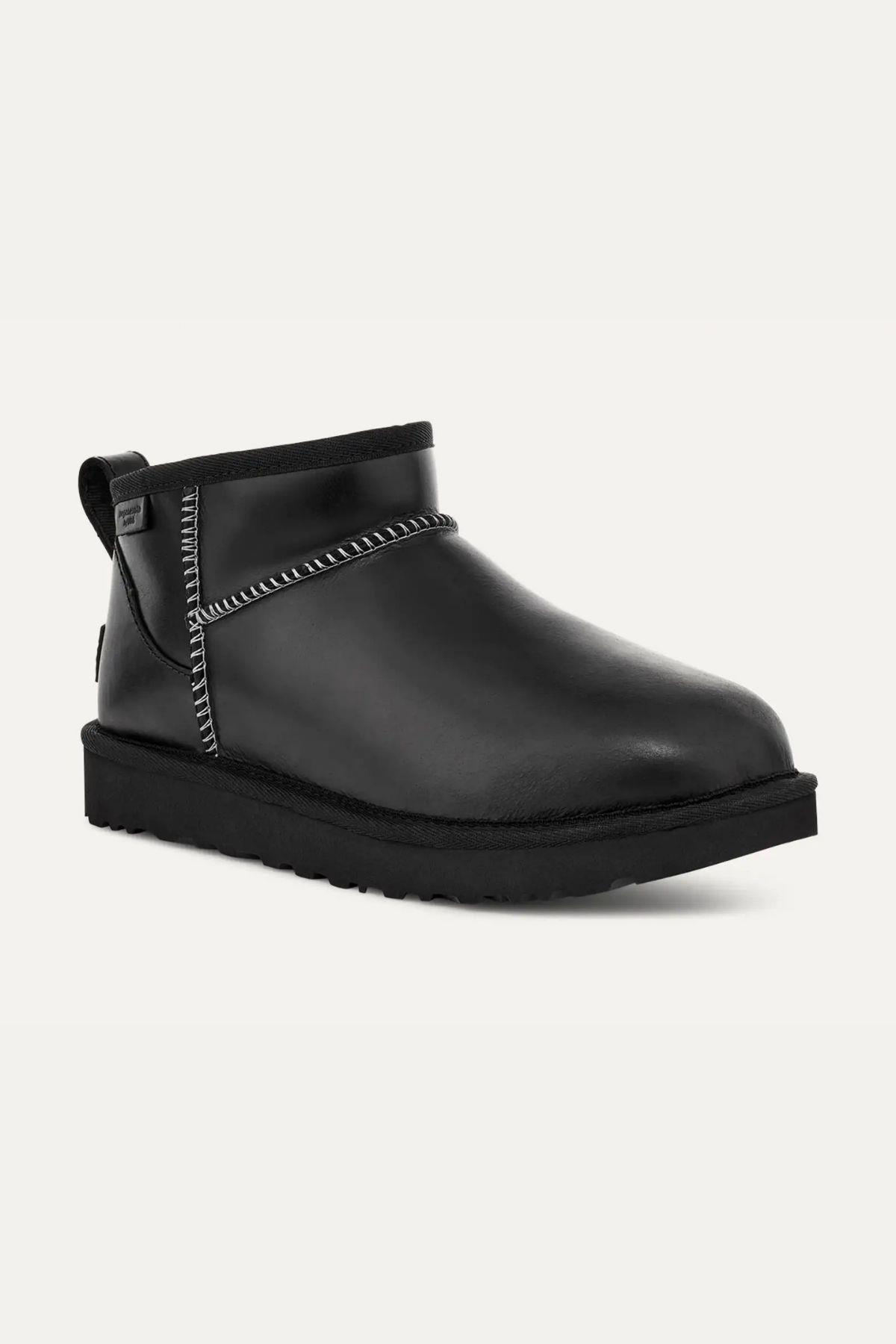 UGG UGG Kadın Düşük Bilekli Rahat Taban Deri Siyah Bot & Bootie 1163490-BLACK