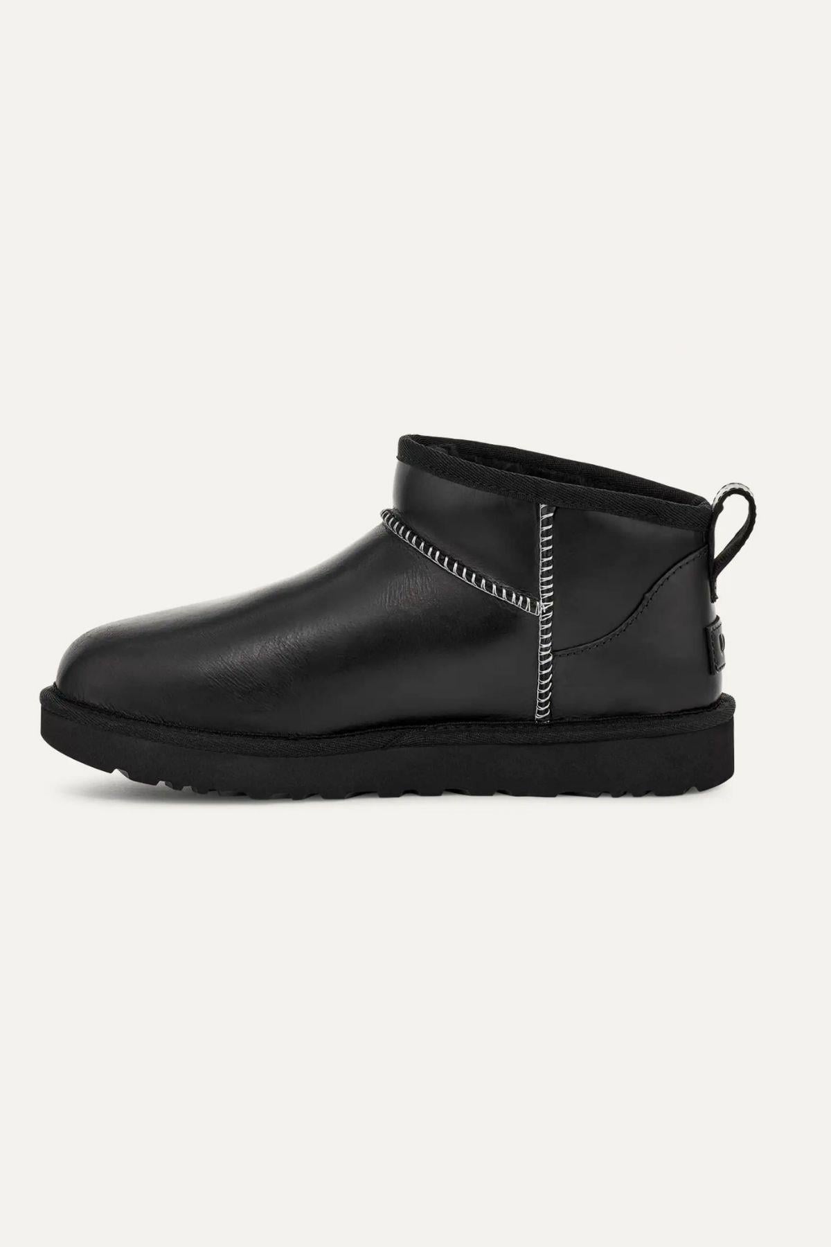 UGG UGG Kadın Düşük Bilekli Rahat Taban Deri Siyah Bot & Bootie 1163490-BLACK