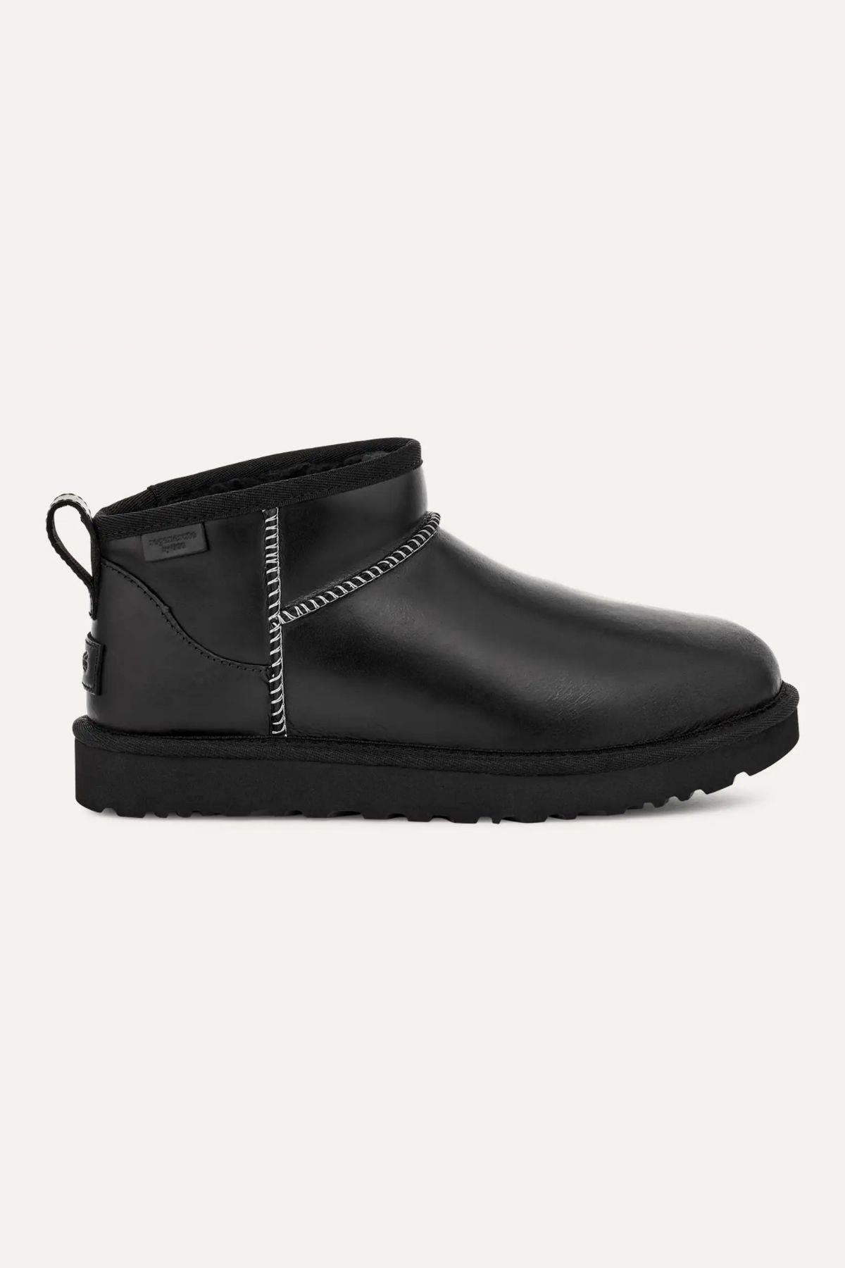 UGG UGG Kadın Düşük Bilekli Rahat Taban Deri Siyah Bot & Bootie 1163490-BLACK