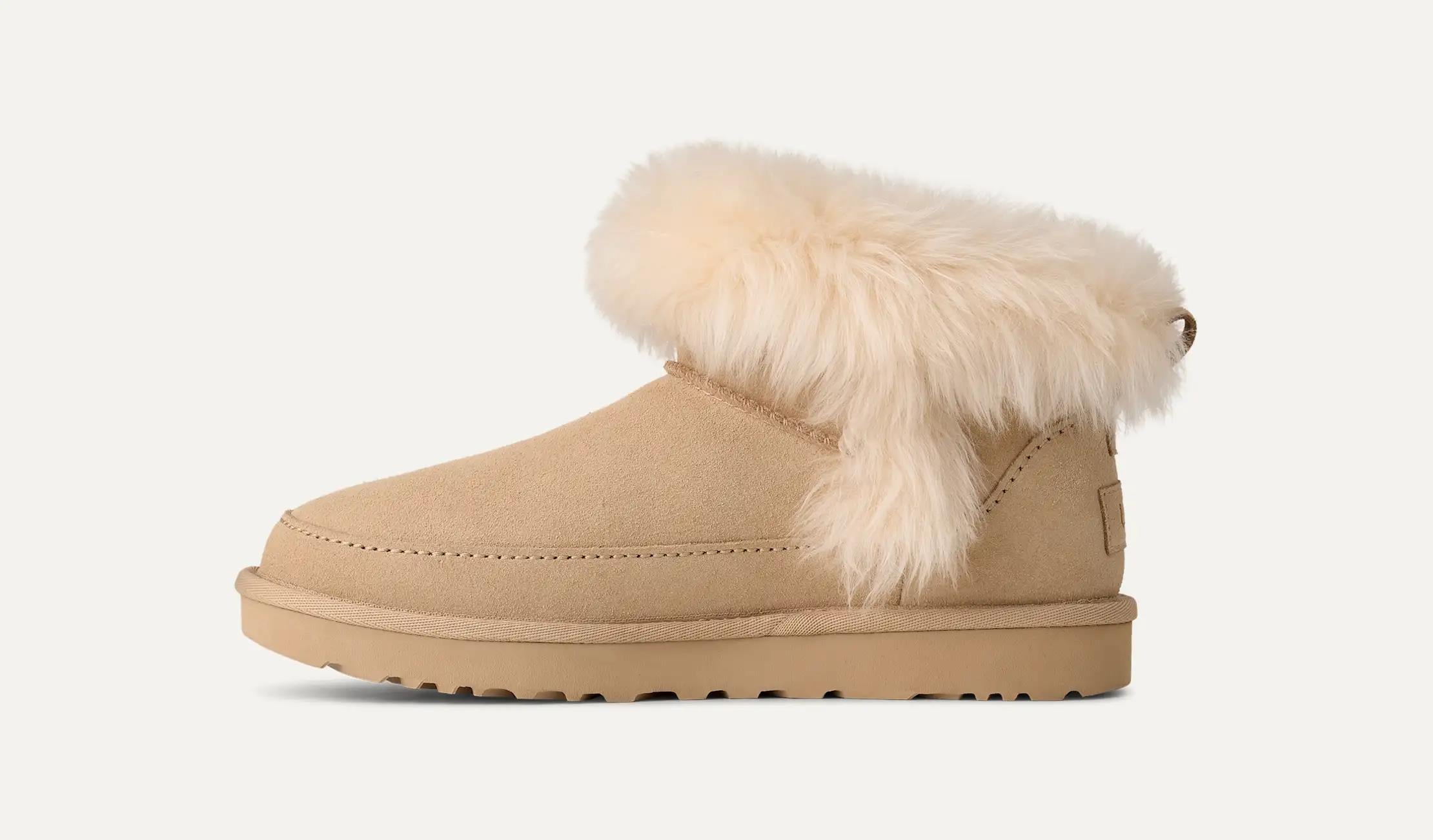 UGG UGG Kadın Esnek ve Rahat Tabanlı %100 Deri Bej Bot & Bootie 1173832-SANDCASTLE