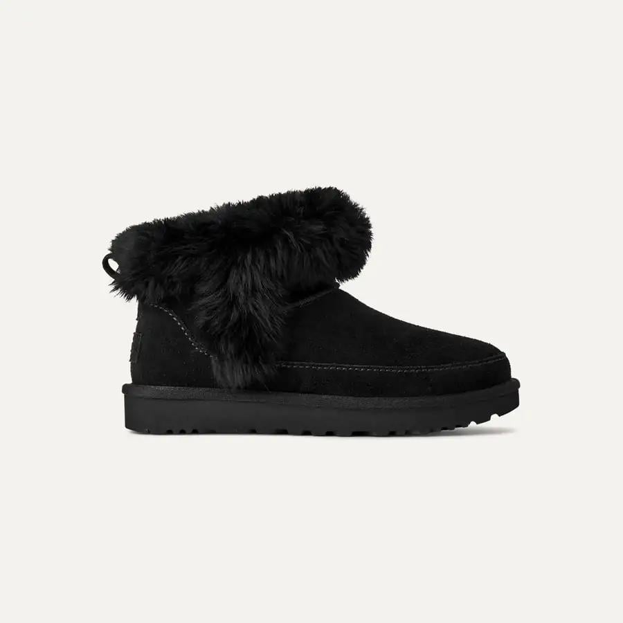 UGG UGG Kadın Esnek ve Rahat Tabanlı %100 Deri Siyah Bot & Bootie 1173832-BLACK