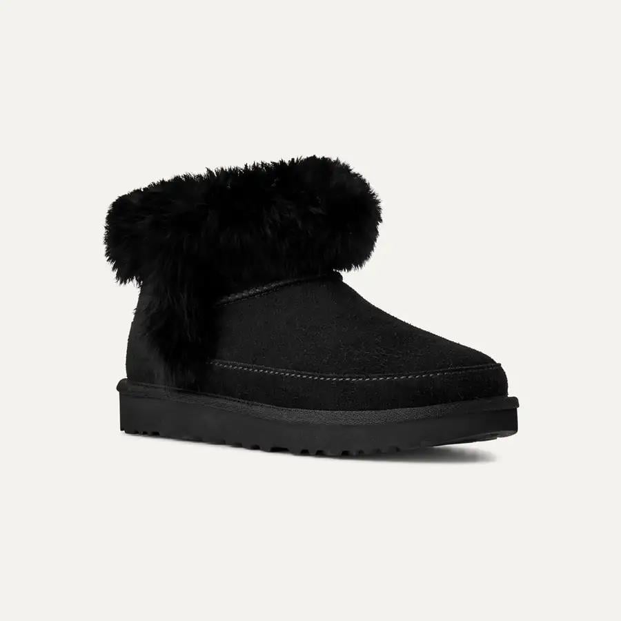UGG UGG Kadın Esnek ve Rahat Tabanlı %100 Deri Siyah Bot & Bootie 1173832-BLACK