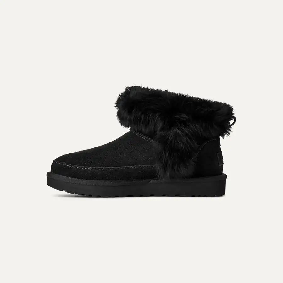 UGG UGG Kadın Esnek ve Rahat Tabanlı %100 Deri Siyah Bot & Bootie 1173832-BLACK