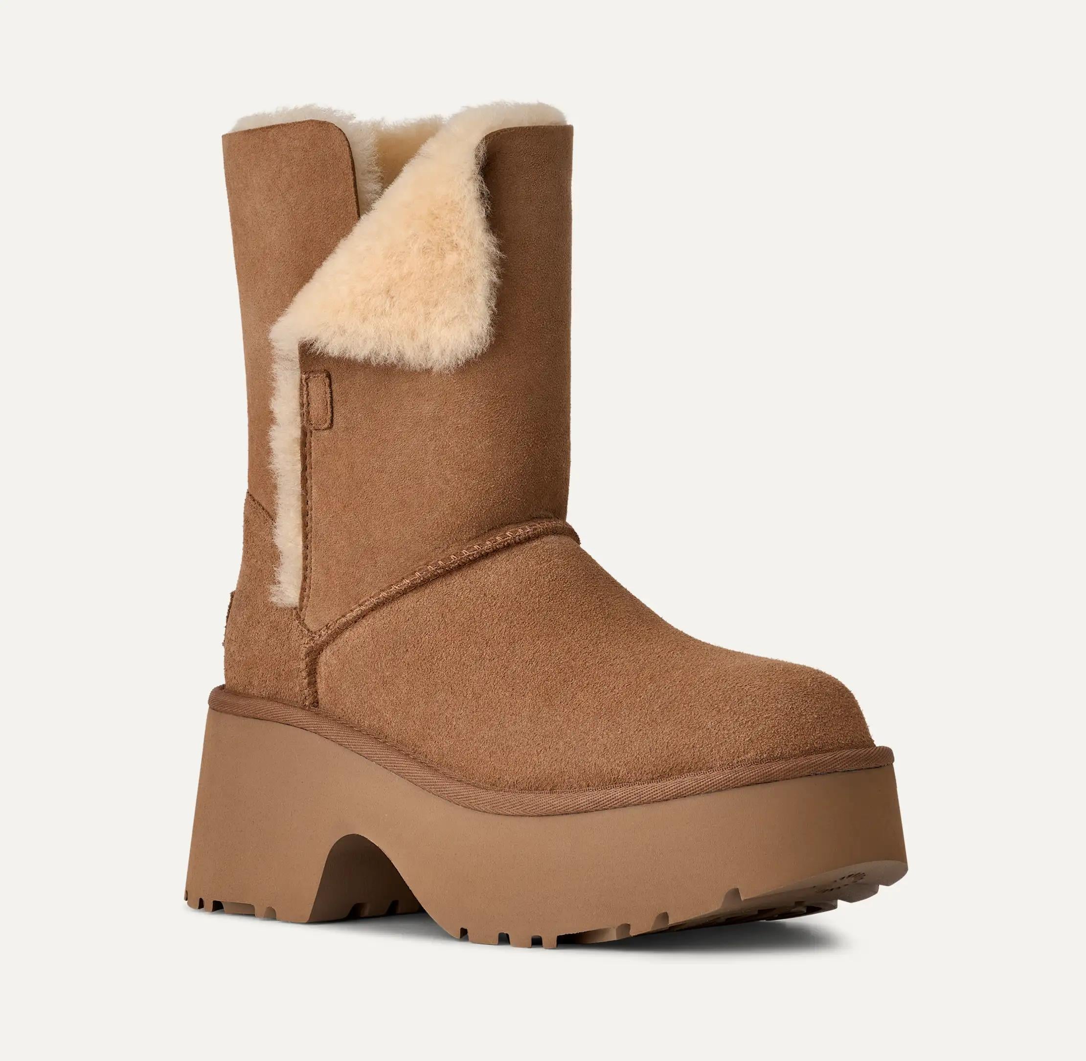 UGG UGG Kadın Platform EVA Tabanlı Çift Yüzlü Uzun Deri Taba Bot & Bootie 1171533-CHESTNUT