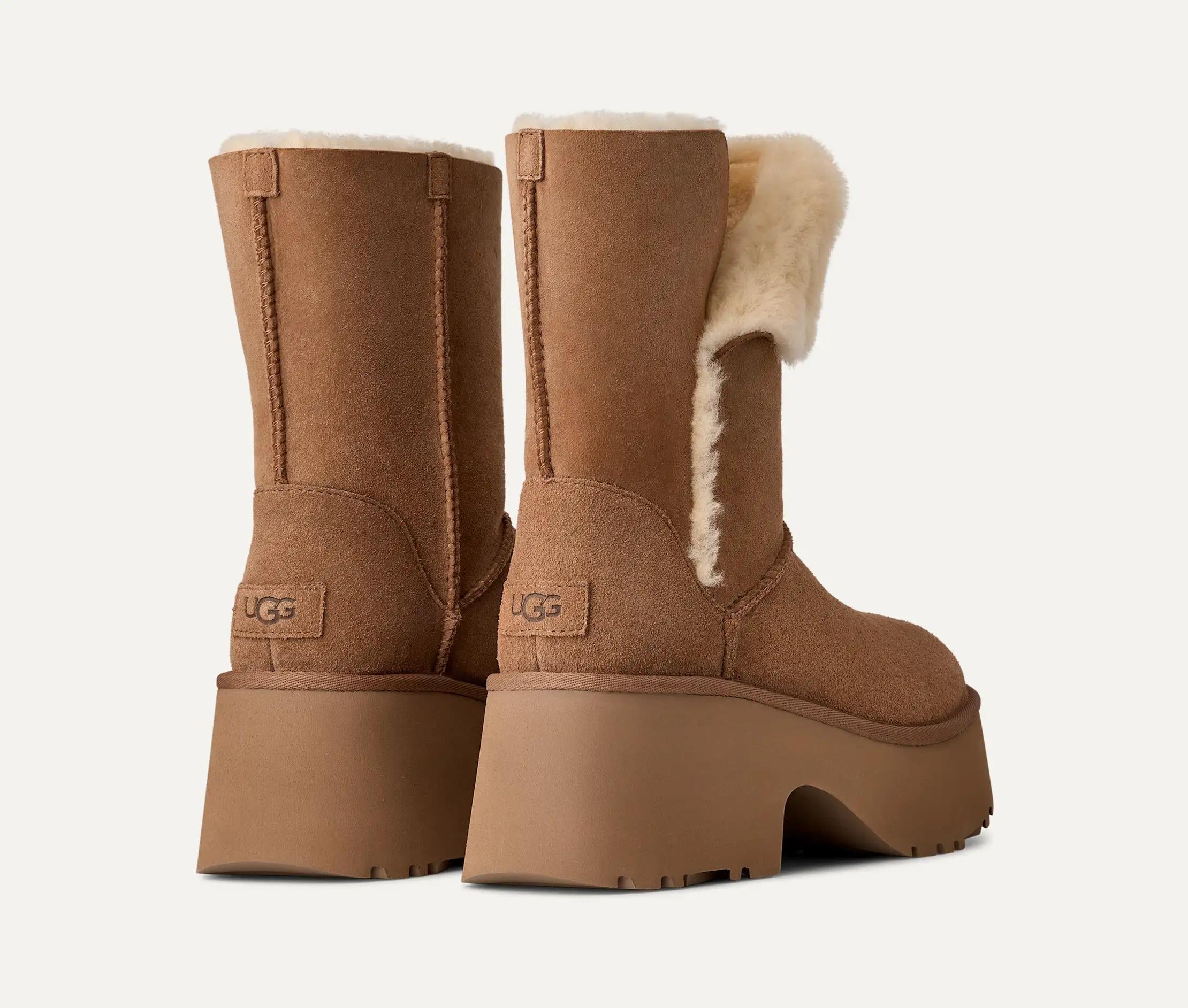 UGG UGG Kadın Platform EVA Tabanlı Çift Yüzlü Uzun Deri Taba Bot & Bootie 1171533-CHESTNUT