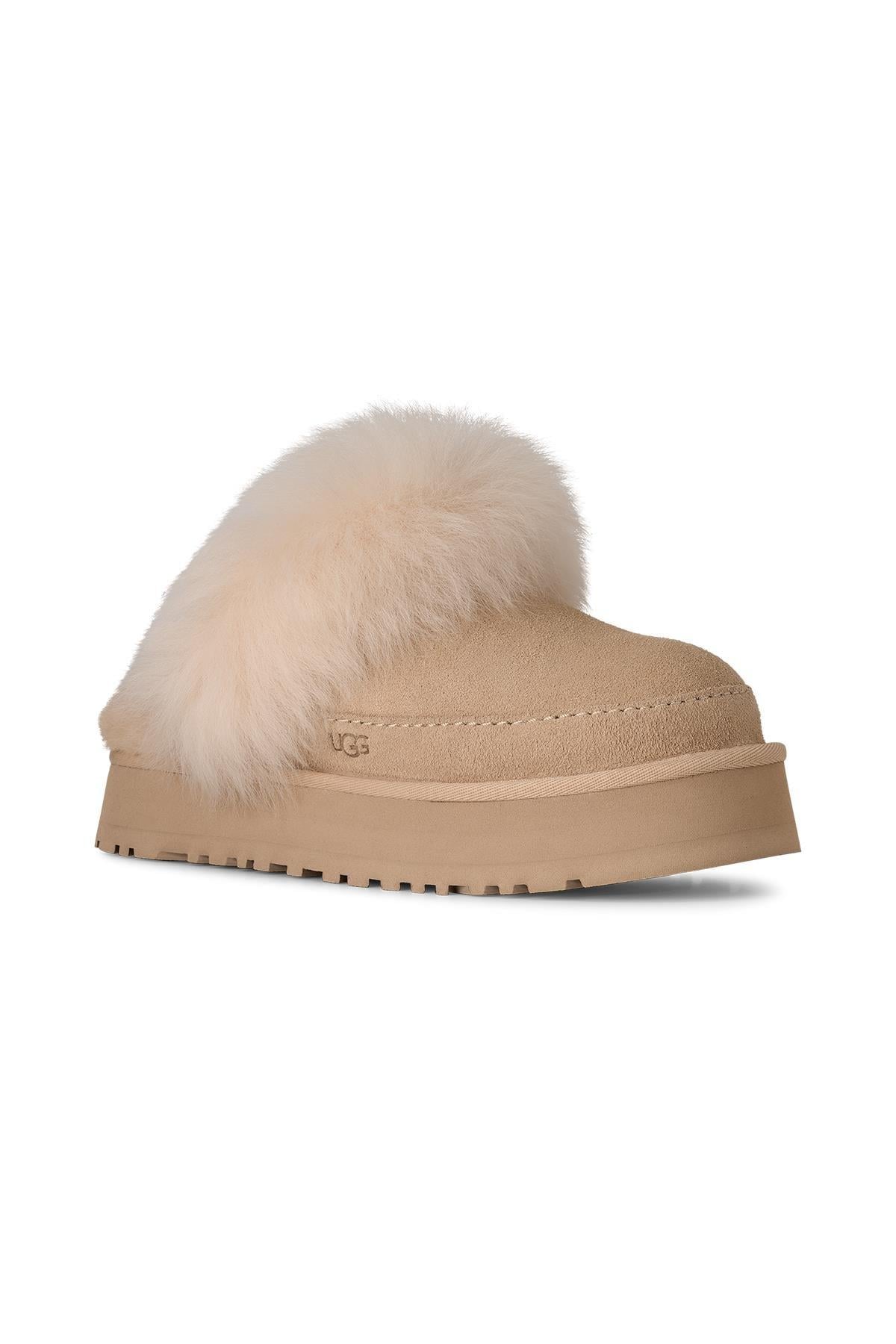 UGG UGG Kadın Platform Taban Yumuşak Astarlı Süet Deri Üst Yüzeyli Bej Bot & Bootie 1173930-SANDCASTLE