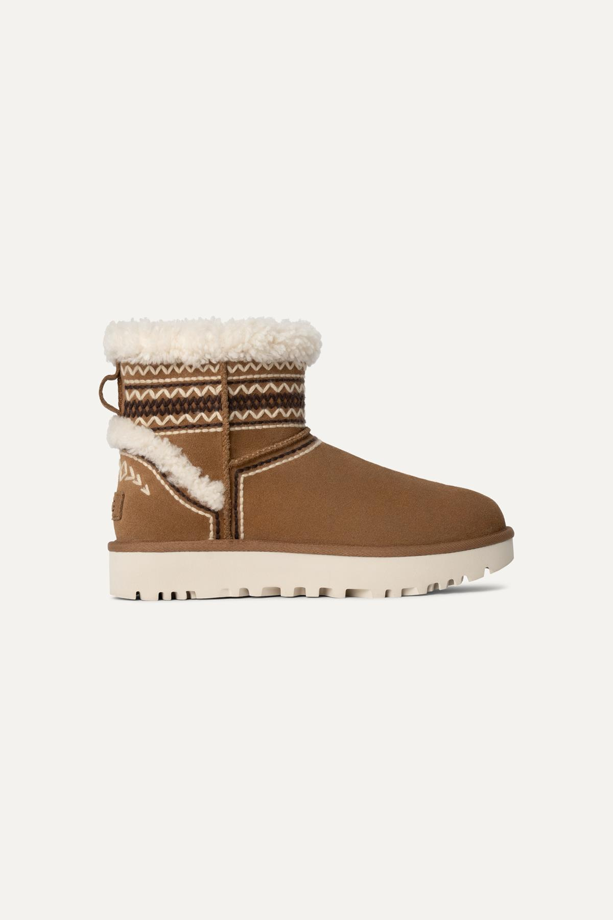 UGG UGG Kadın Platform Tabanlı Kürk Detaylı Rahat Taba Bot & Bootie 1158281-TABA