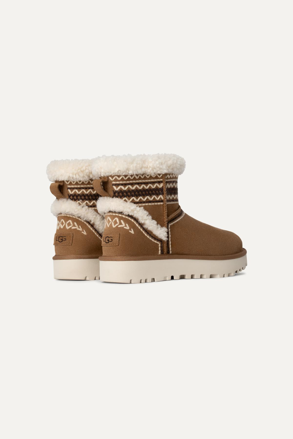 UGG UGG Kadın Platform Tabanlı Kürk Detaylı Rahat Taba Bot & Bootie 1158281-TABA