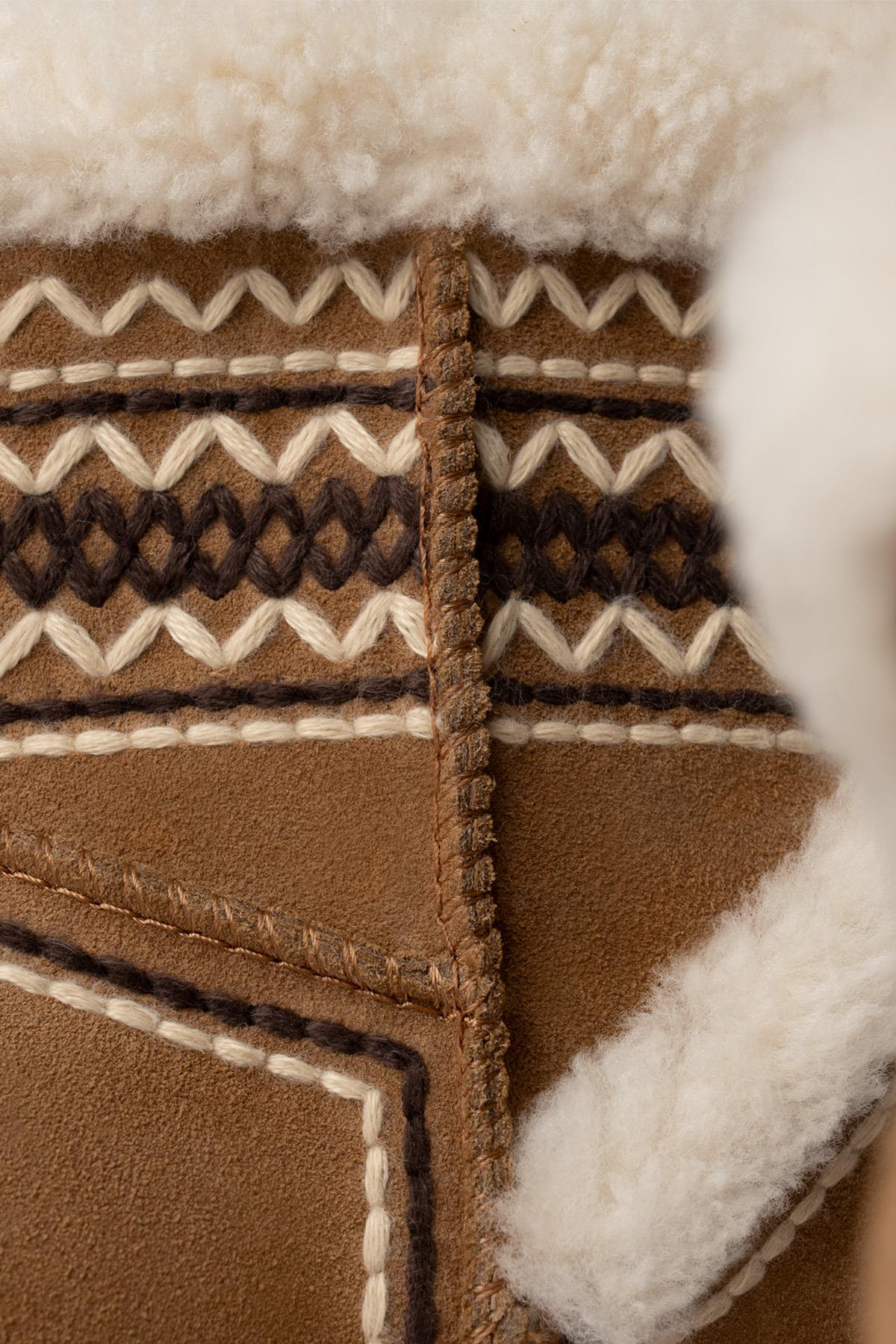 UGG UGG Kadın Platform Tabanlı Kürk Detaylı Rahat Taba Bot & Bootie 1158281-TABA