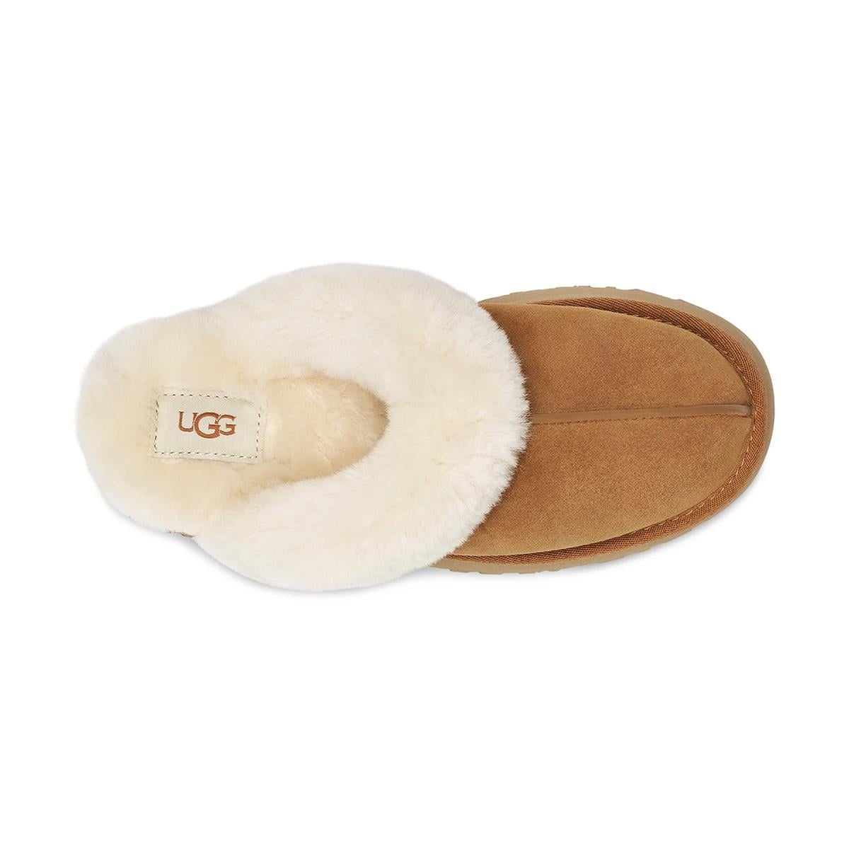 UGG UGG Kadın Rahat Yastık Tabanlı EVA Dış Tabanlı %100 Hakiki Süet Deri Taba Terlik 1122550-CHESTNUT