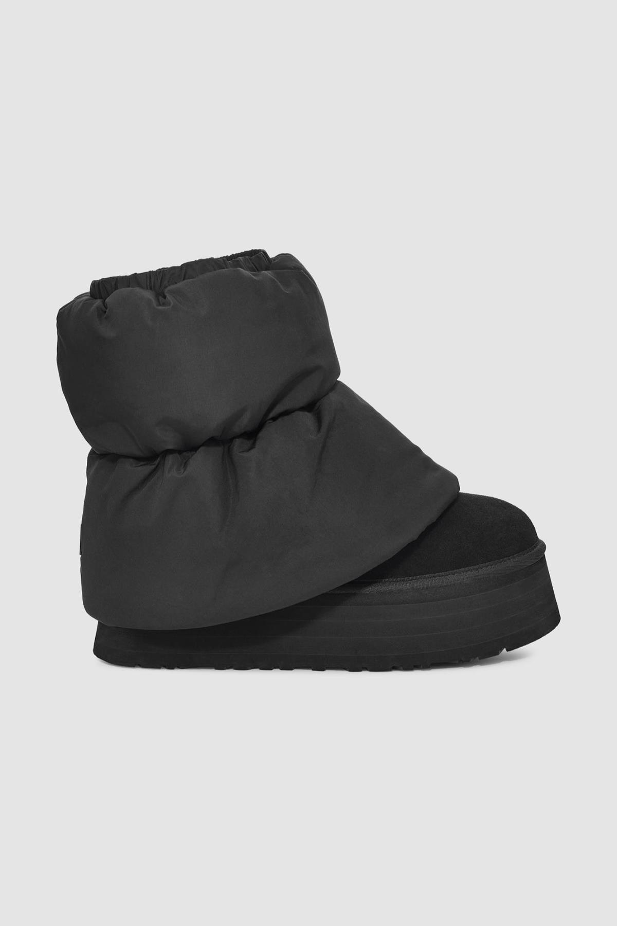 UGG UGG Kadın Süet Topuk Dolgu Neopren Gövde Boğaz Kısmı Çorap Geçmeli Siyah Bot & Bootie 1158275-SİYAH