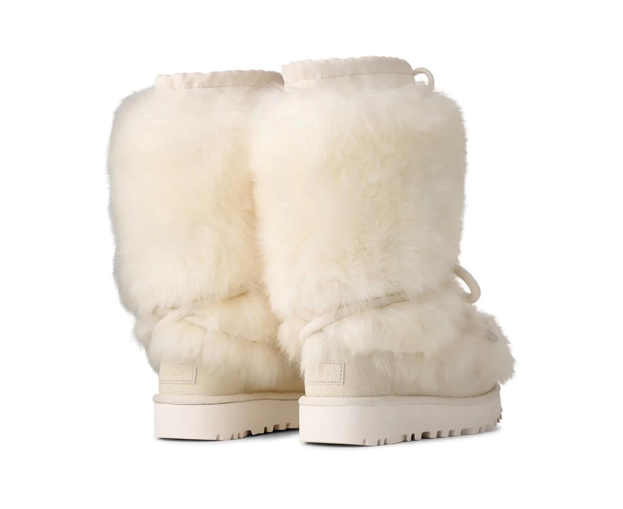 UGG UGG Kadın Uzun Boy Kürklü İp Bağlamalı Düz Taban Beyaz Bot & Bootie 1171570-WHITE