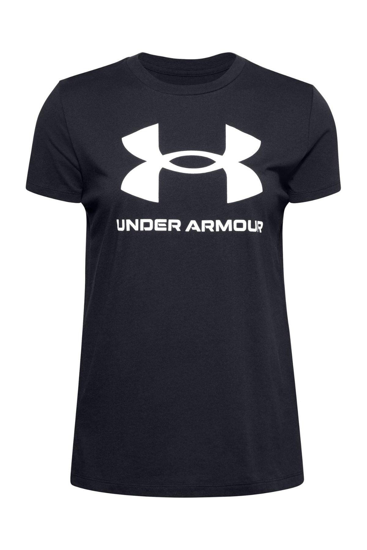 Under Armour Under Armour Kadın Sıfır Yaka Marka Logolu Siyah T-Shirt 1356305-001
