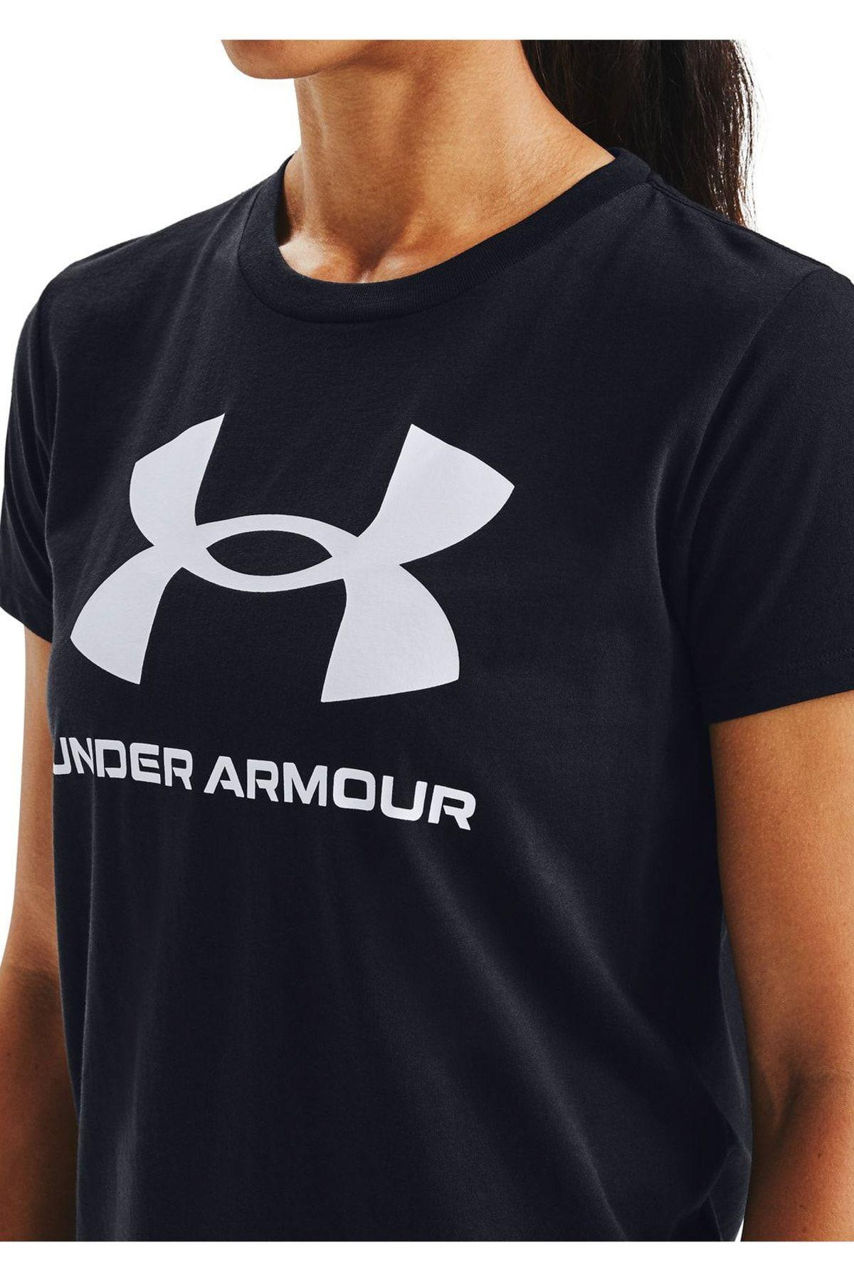 Under Armour Under Armour Kadın Sıfır Yaka Marka Logolu Siyah T-Shirt 1356305-001