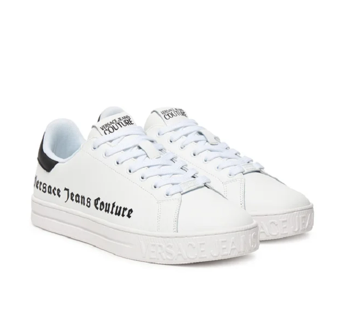 Versace Versace Erkek Düşük Bilekli Logo Desenli Beyaz Sneaker 80YA3SKC ZPB83-003