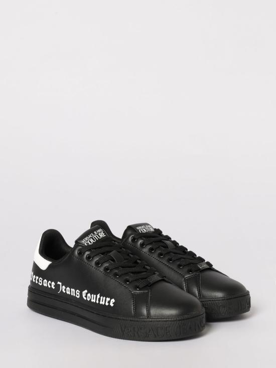 Versace Versace Erkek Düşük Bilekli Logo Desenli Siyah Sneaker 80YA3SKC ZPB83-899