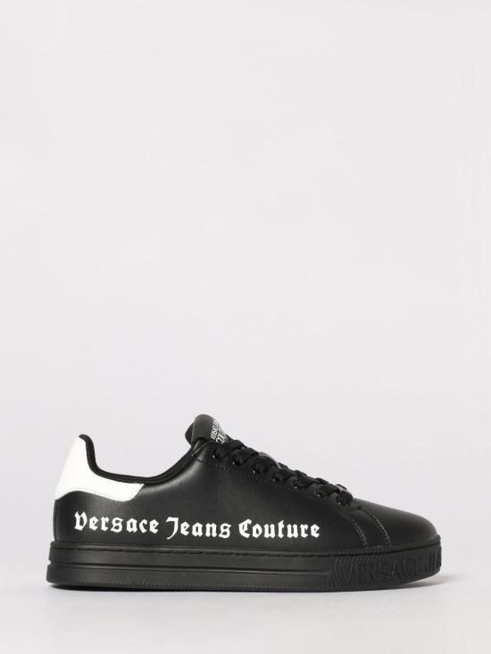 Versace Versace Erkek Düşük Bilekli Logo Desenli Siyah Sneaker 80YA3SKC ZPB83-899