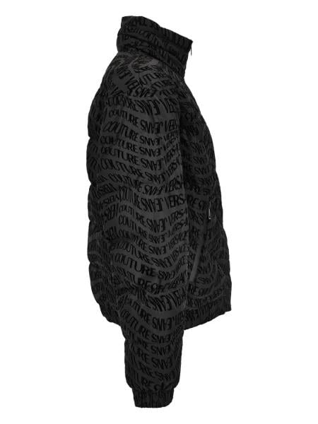 Versace Versace Erkek Kapitone Desenli Kuş Tüyü Dolgulu Dik Yaka Logo Kabartma Desenli Siyah Mont 79GAUD04CQ21D-899