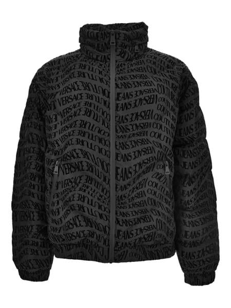 Versace Versace Erkek Kapitone Desenli Kuş Tüyü Dolgulu Dik Yaka Logo Kabartma Desenli Siyah Mont 79GAUD04CQ21D-899