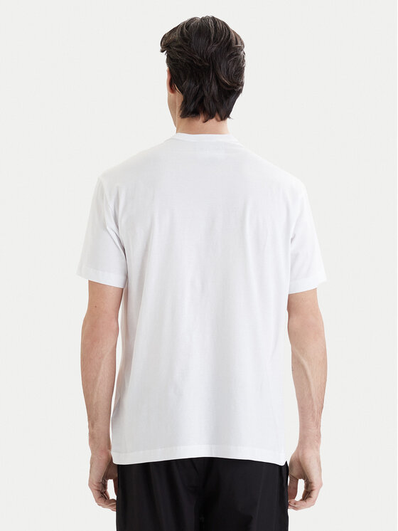 Versace Versace Erkek Metalik Logo Desenli Normal Kalıp Yuvarlak Yakalı Pamuklu Kısa Kollu Beyaz T-Shirt 80GAHT05 CJ00T-G03