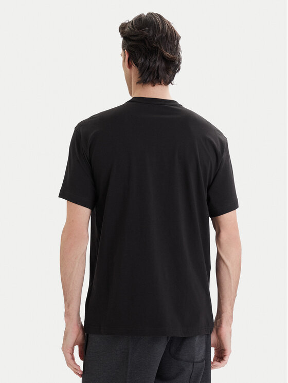 Versace Versace Erkek Metalik Logo Desenli Normal Kalıp Yuvarlak Yakalı Pamuklu Kısa Kollu Siyah T-Shirt 80GAHT05 CJ00T-G89