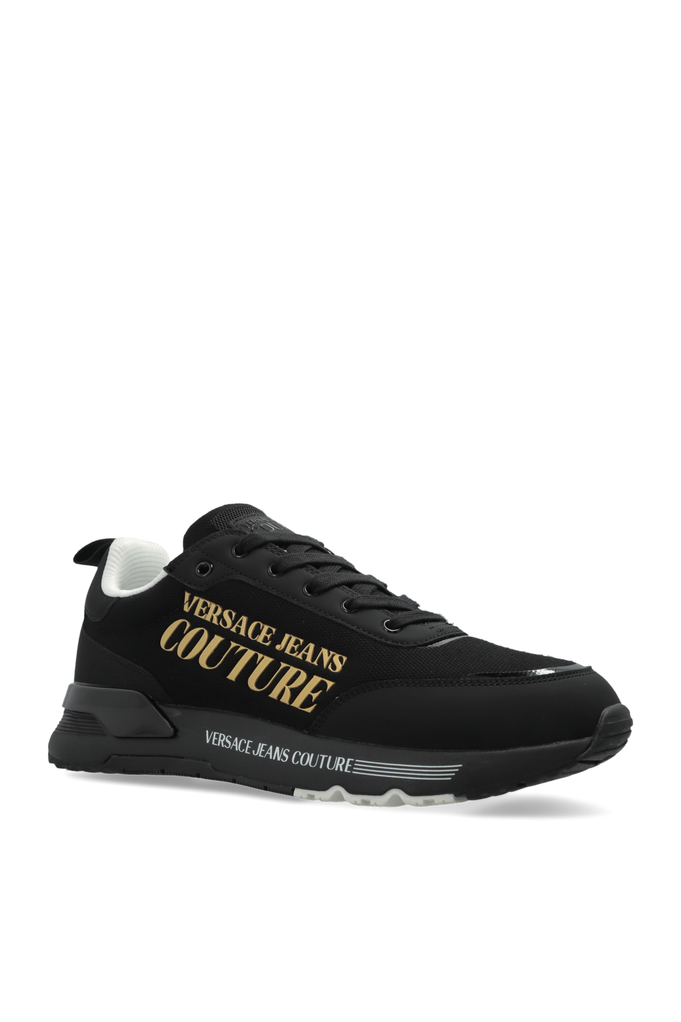 Versace Versace Erkek Nefes Alabilen Astarlı Rahat Tabanlı Logo Desenli Siyah Sneaker 80YA3SA5 ZSE13-899