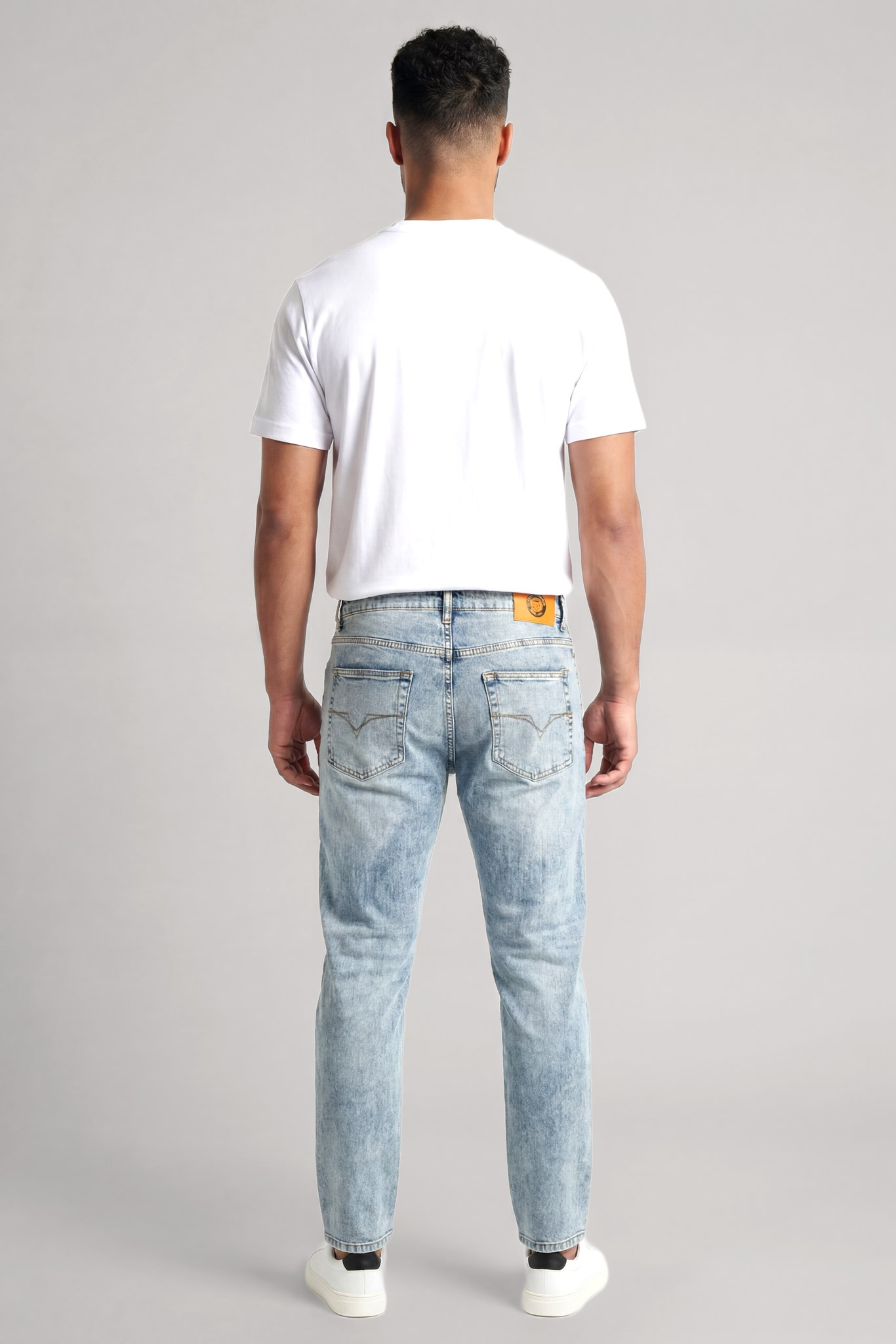 Versace Versace Erkek Normal Bel Düz Paçalı Pamuklu Denim Mavi Pantolon 80GAB5S0 CDWCM-904