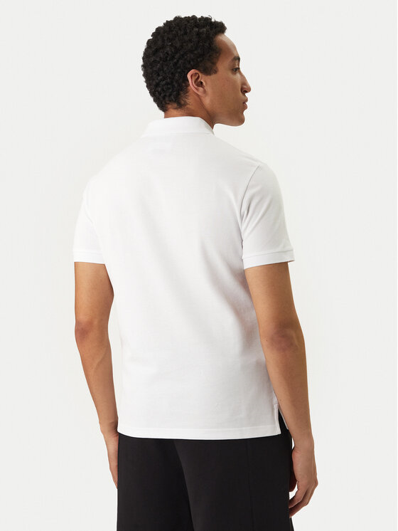 Versace Versace Erkek Normal Kalıp Logo Desenli Pamuklu Kısa Kollu Beyaz Polo Yaka T-Shirt 80GAGT19 CJ01T-G03