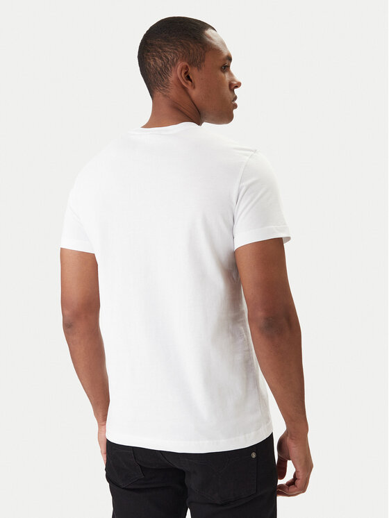 Versace Versace Erkek Normal Kalıp Yuvarlak Yakalı Logo Desenli Kısa Kollu Beyaz T-Shirt 80GAHT03 CJ00T-G03