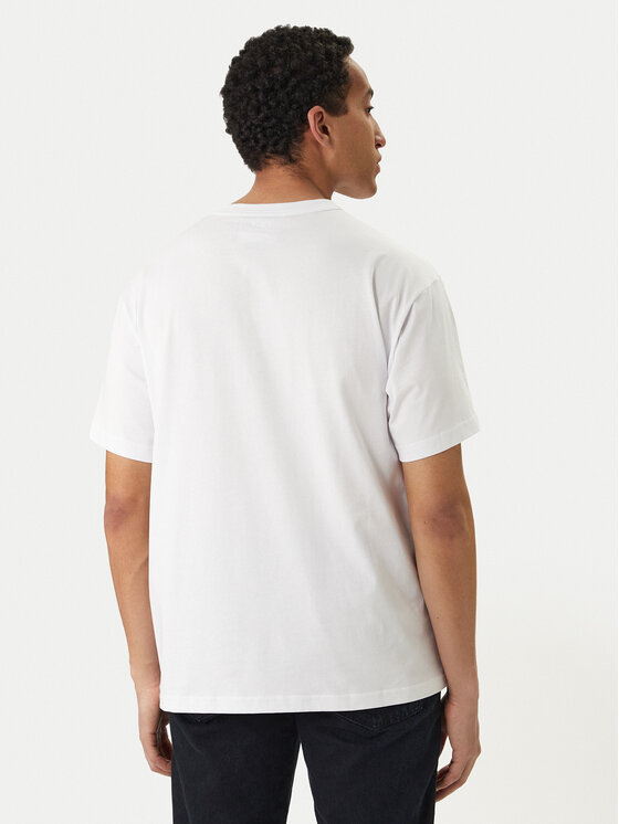Versace Versace Erkek Regular Fit Logo Desenli Pamuklu Yuvarlak Yakalı Kısa Kollu Beyaz T-Shirt 80GAHE04 CJ00E-003