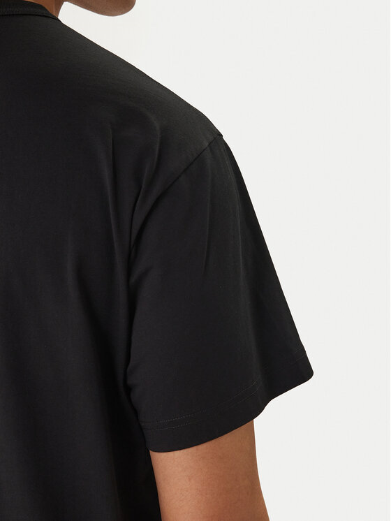 Versace Versace Erkek Regular Fit Logo Desenli Pamuklu Yuvarlak Yakalı Kısa Kollu Siyah T-Shirt 80GAHE04 CJ00E-899